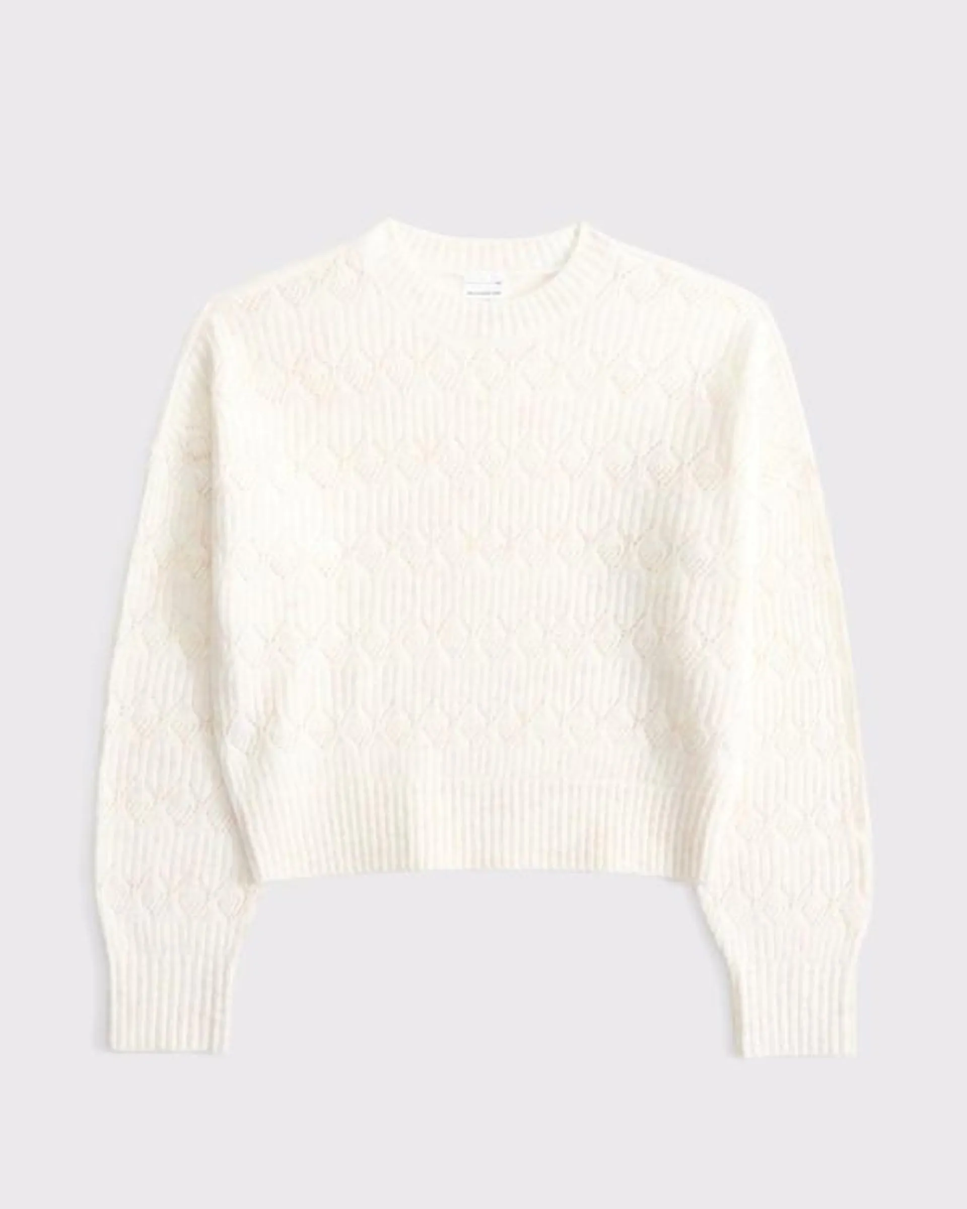 pointelle crew sweater