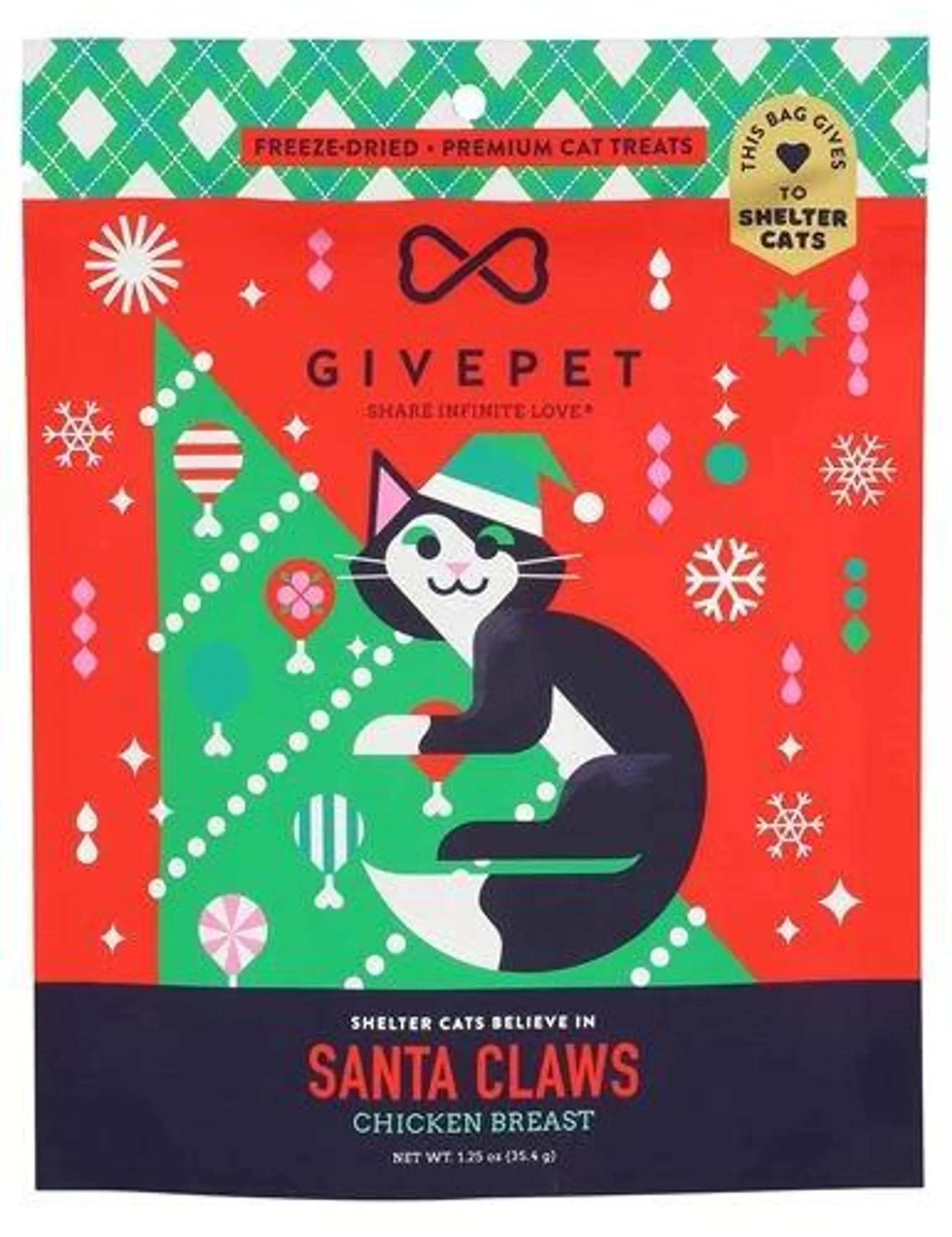 GivePet Santa Claws Cat Treat, 1.25 Ounces