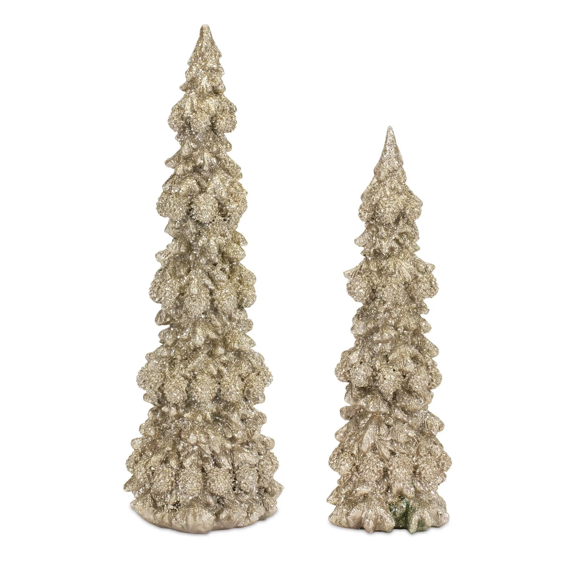 Champagne Glitter Holiday Tree Décor, Set of 4