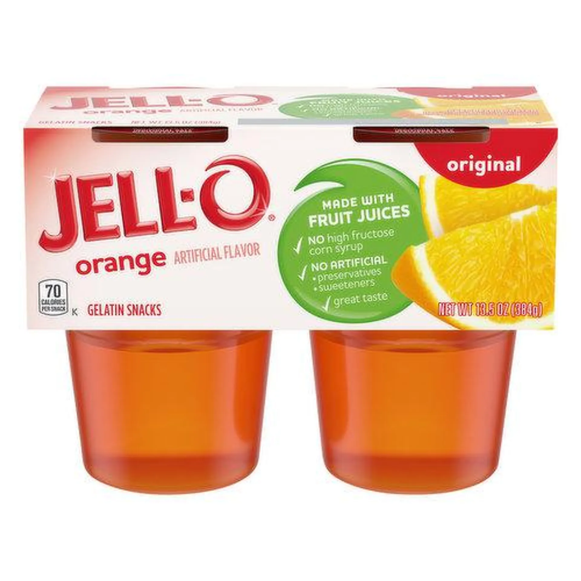 JELL-O Gelatin Snacks, Orange, Original - 13.5 Ounce