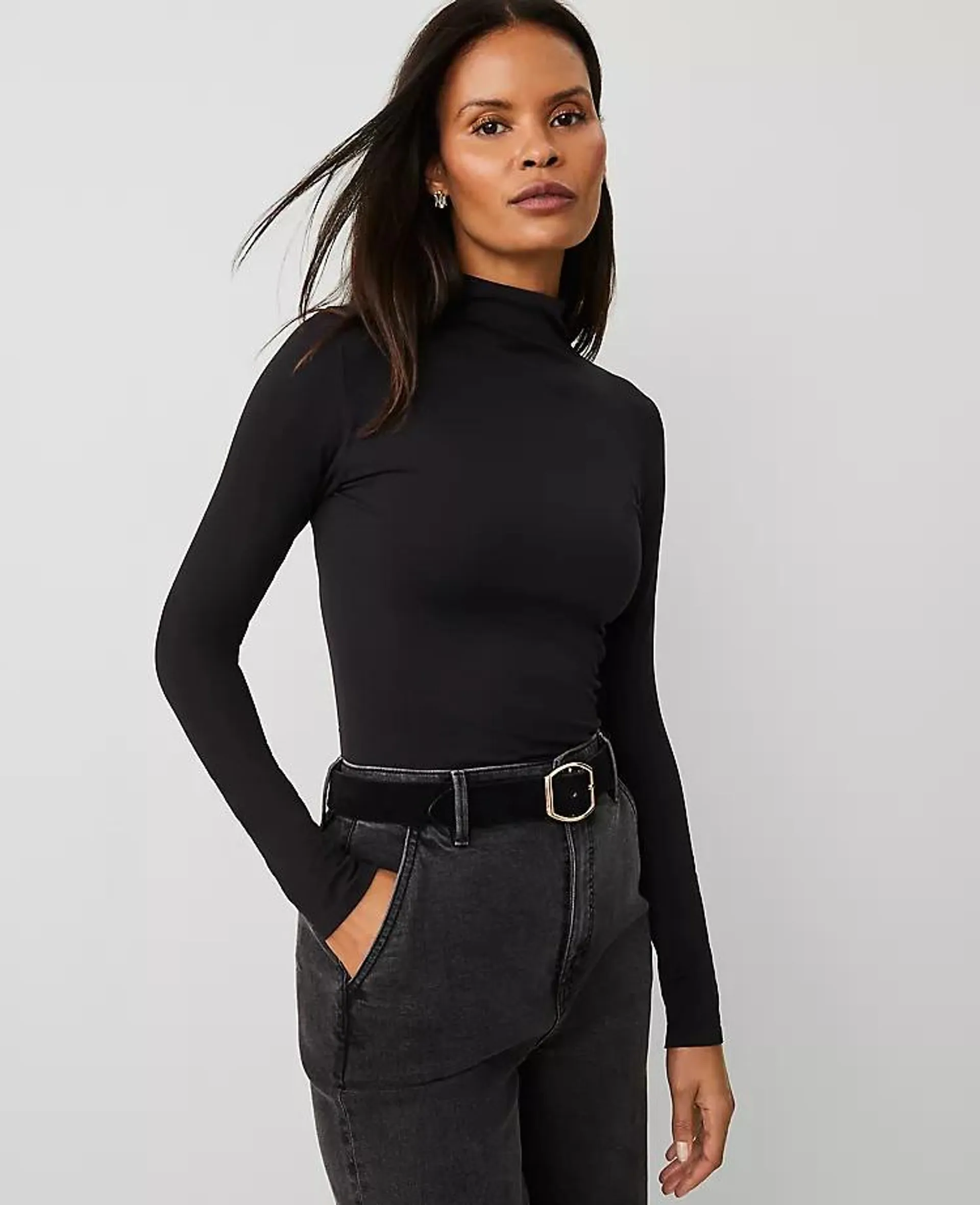 Long-Sleeve Turtleneck Top