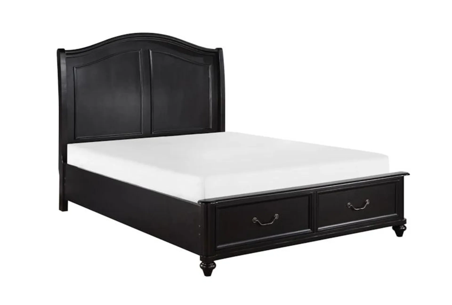 Clement Queen Wood Platform Bed with Footboard Storage