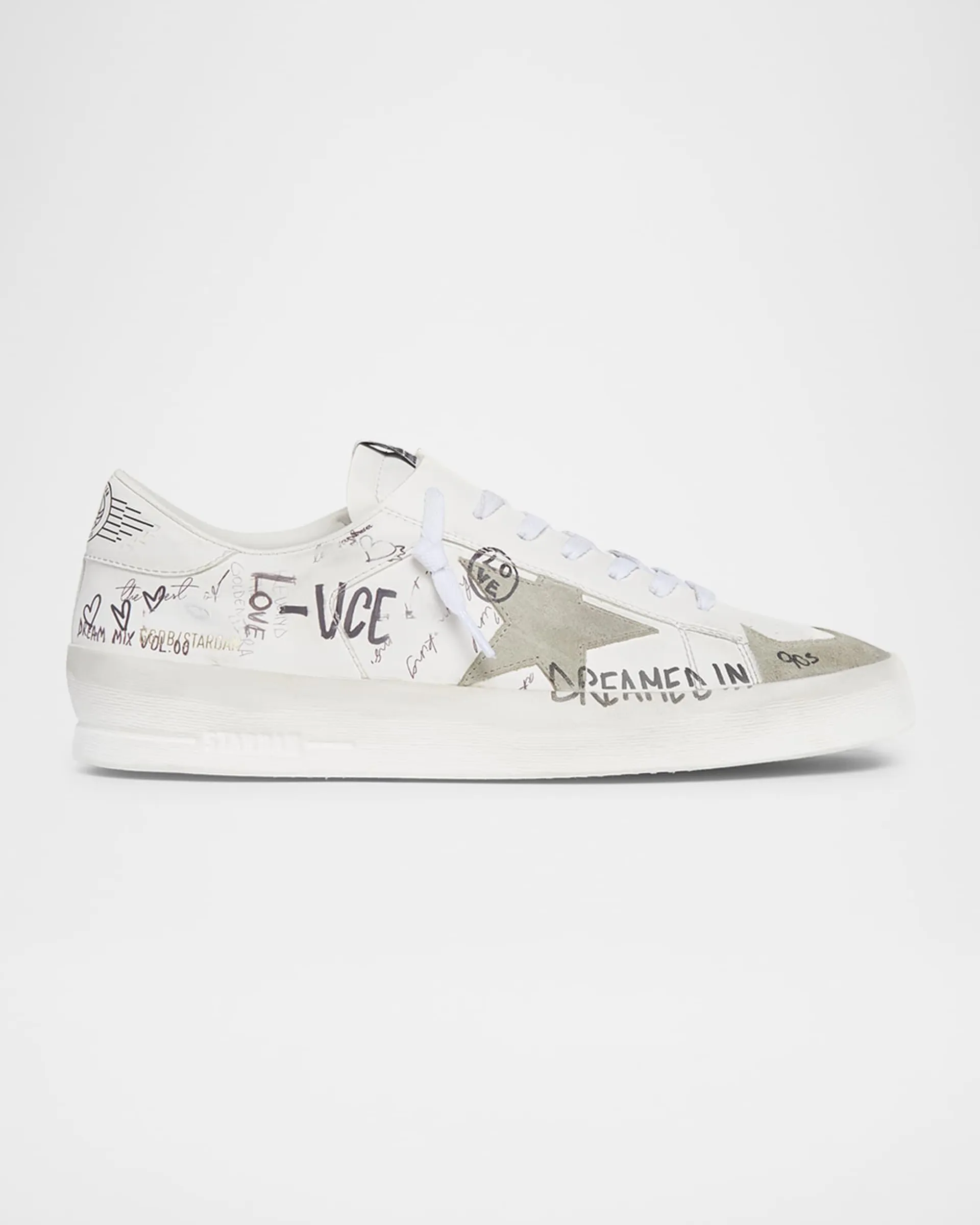 Men's Stardan Graffiti Leather Low-Top Sneakers