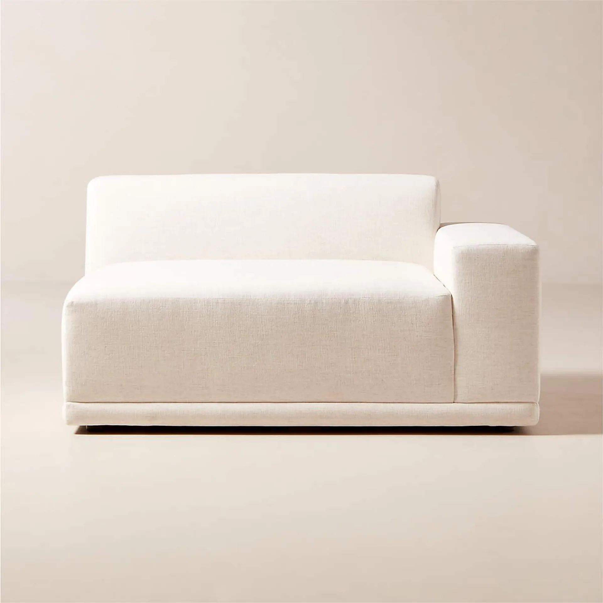 Faible White Performance Fabric Right-Arm Chair