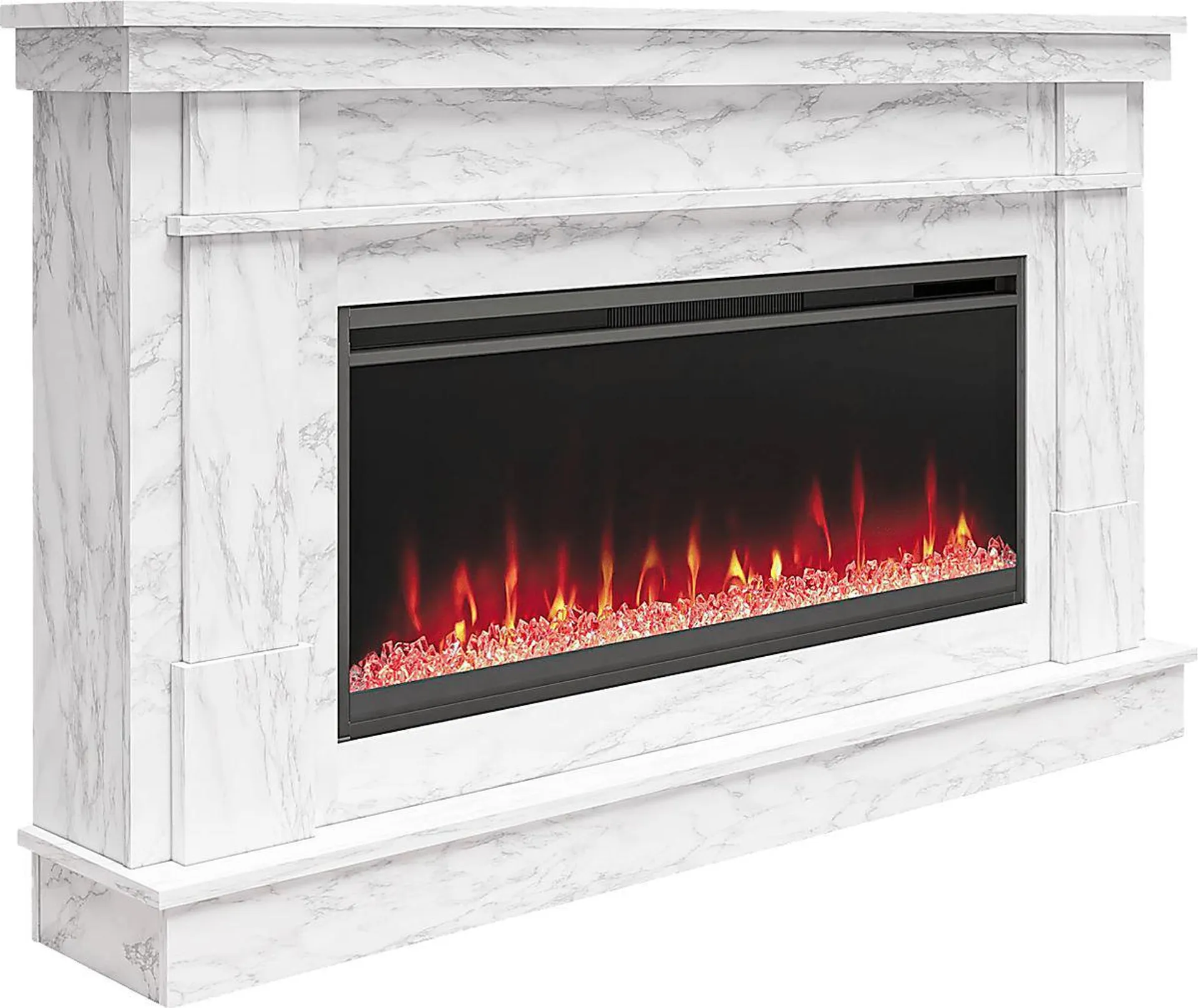 Amalarie White Colors,White 64" Console With Fireplace