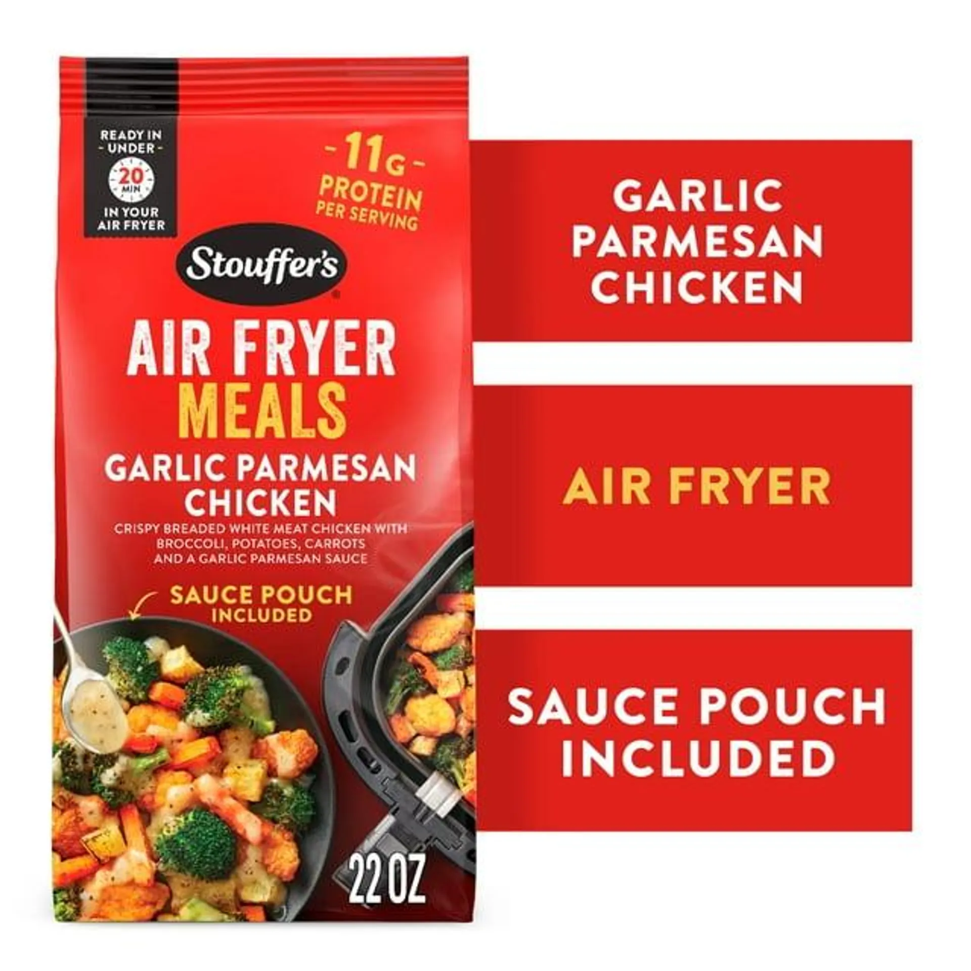 Stouffer's Garlic Parmesan Chicken Air Fryer Frozen Dinner, 22 oz (Frozen)