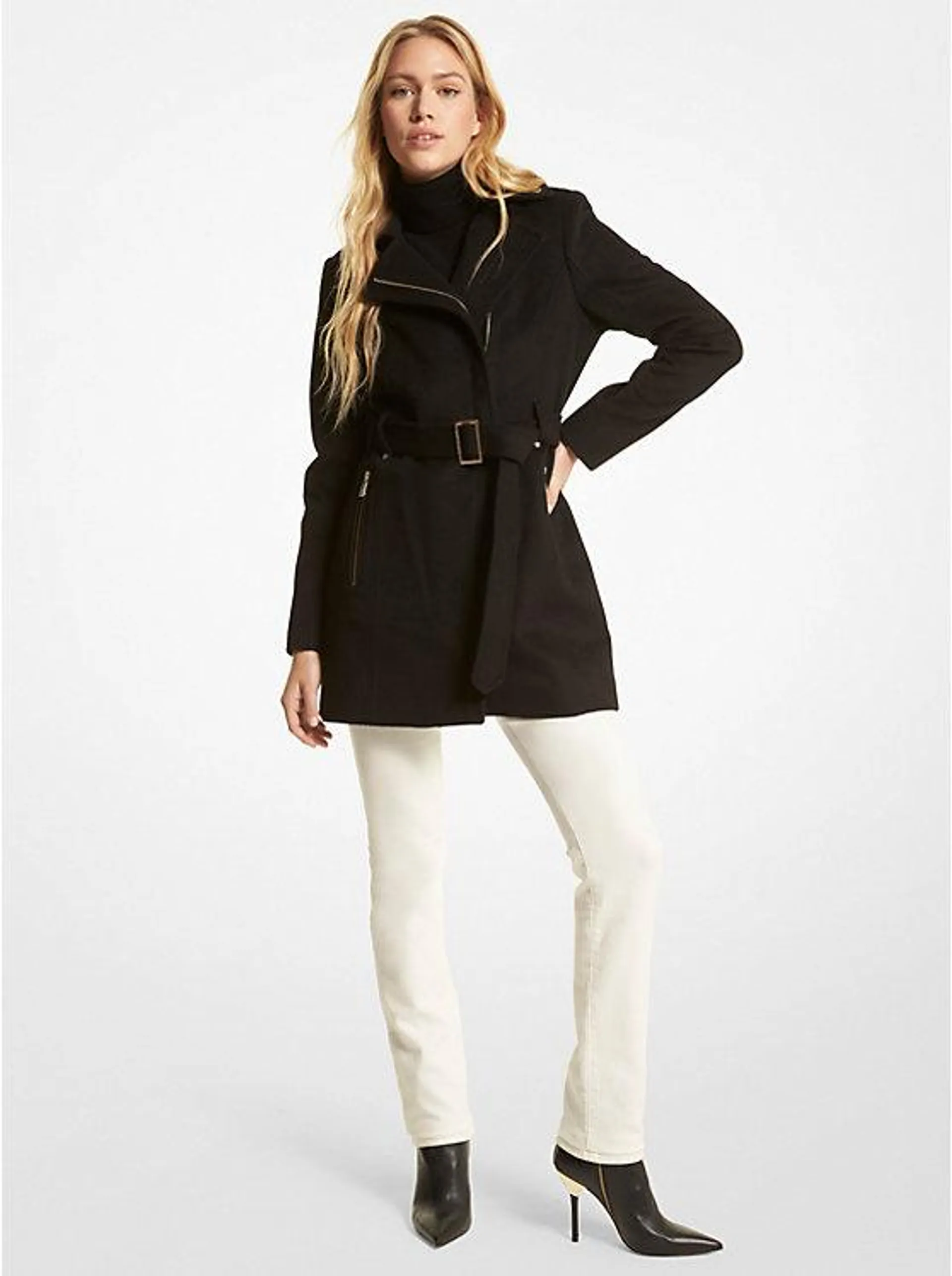 Wool Blend Belted Coat