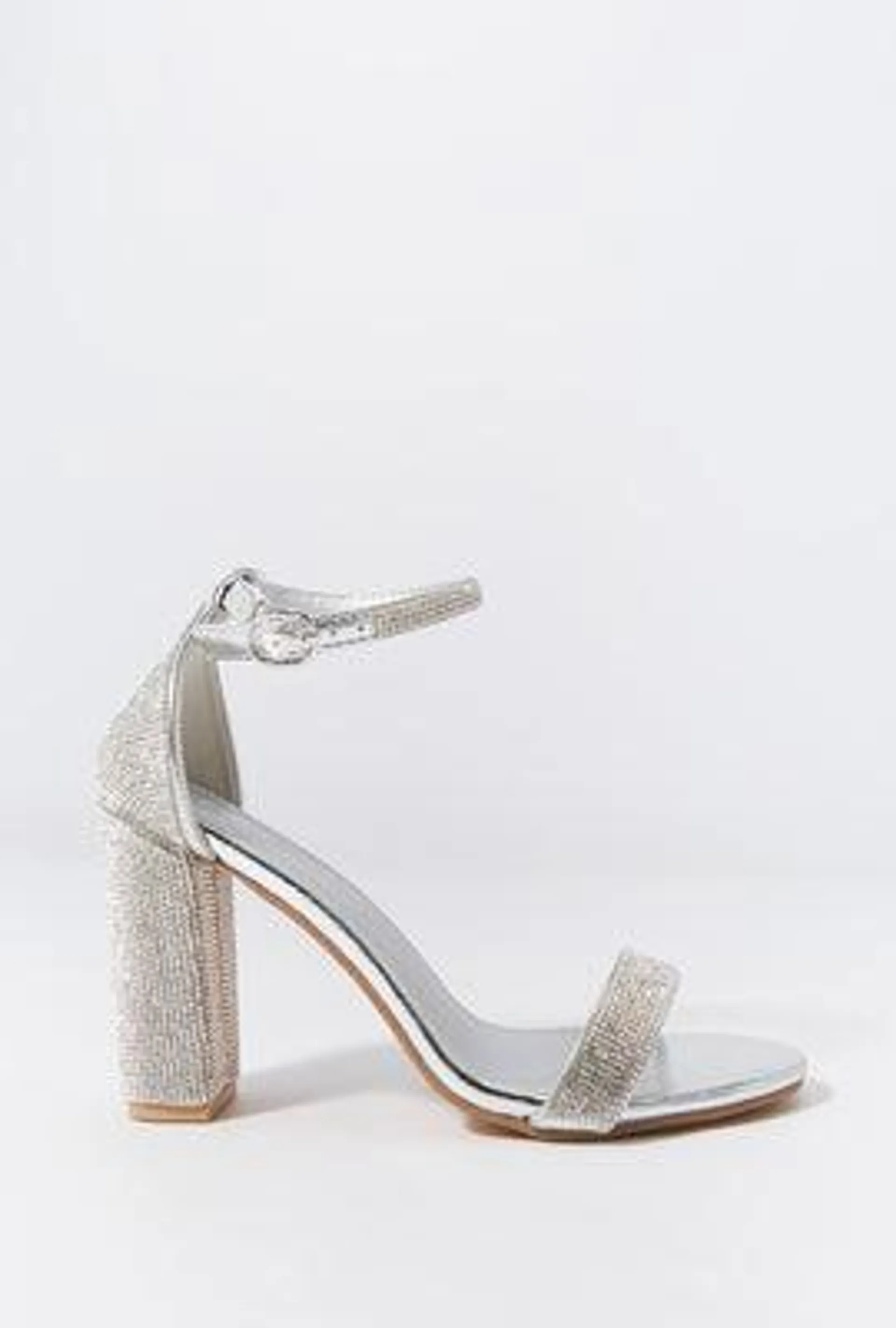 Silver Rhinestone High Heel