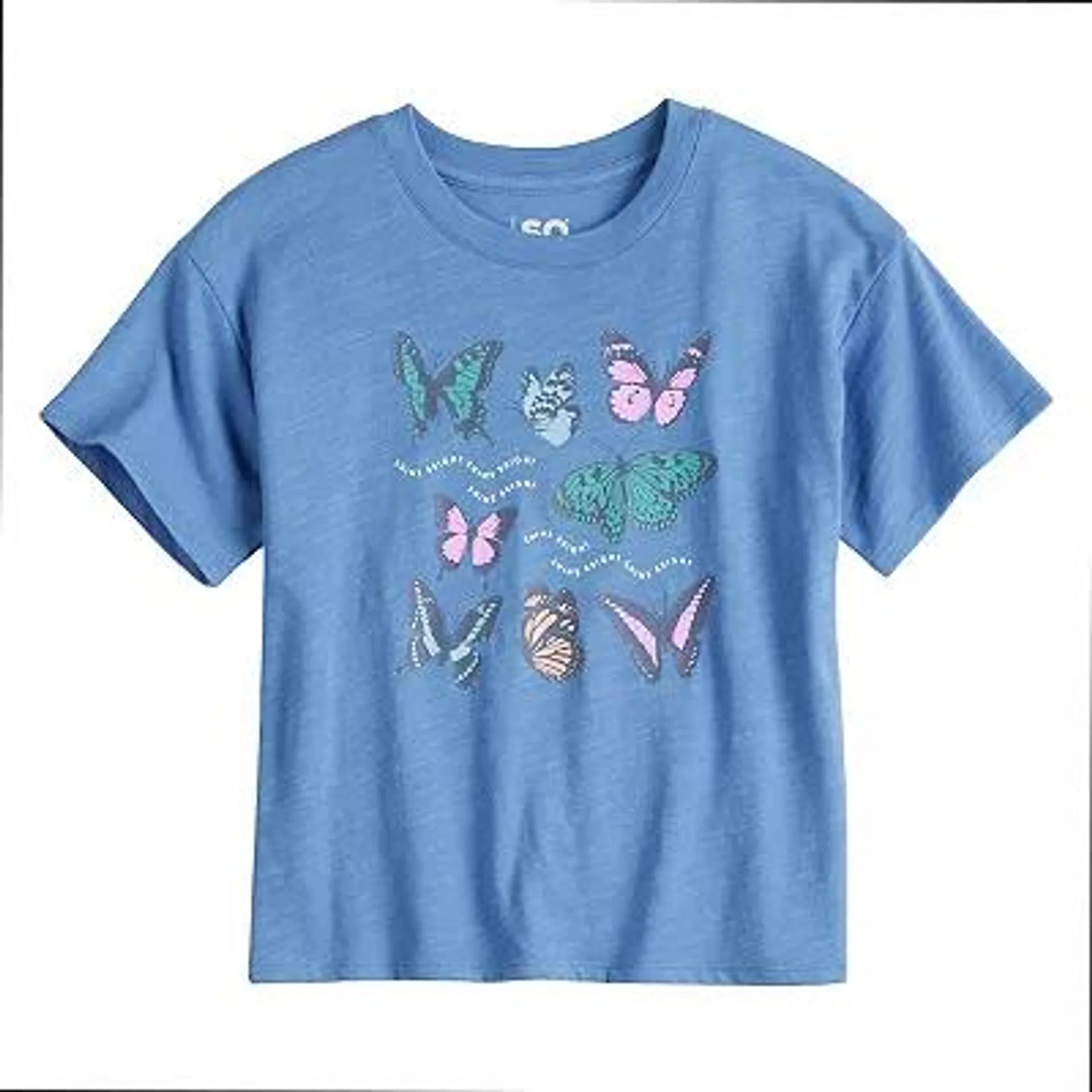 Girls 6-20 SO® Short Sleeve Boxy Graphic Tee in Regular & Plus Size