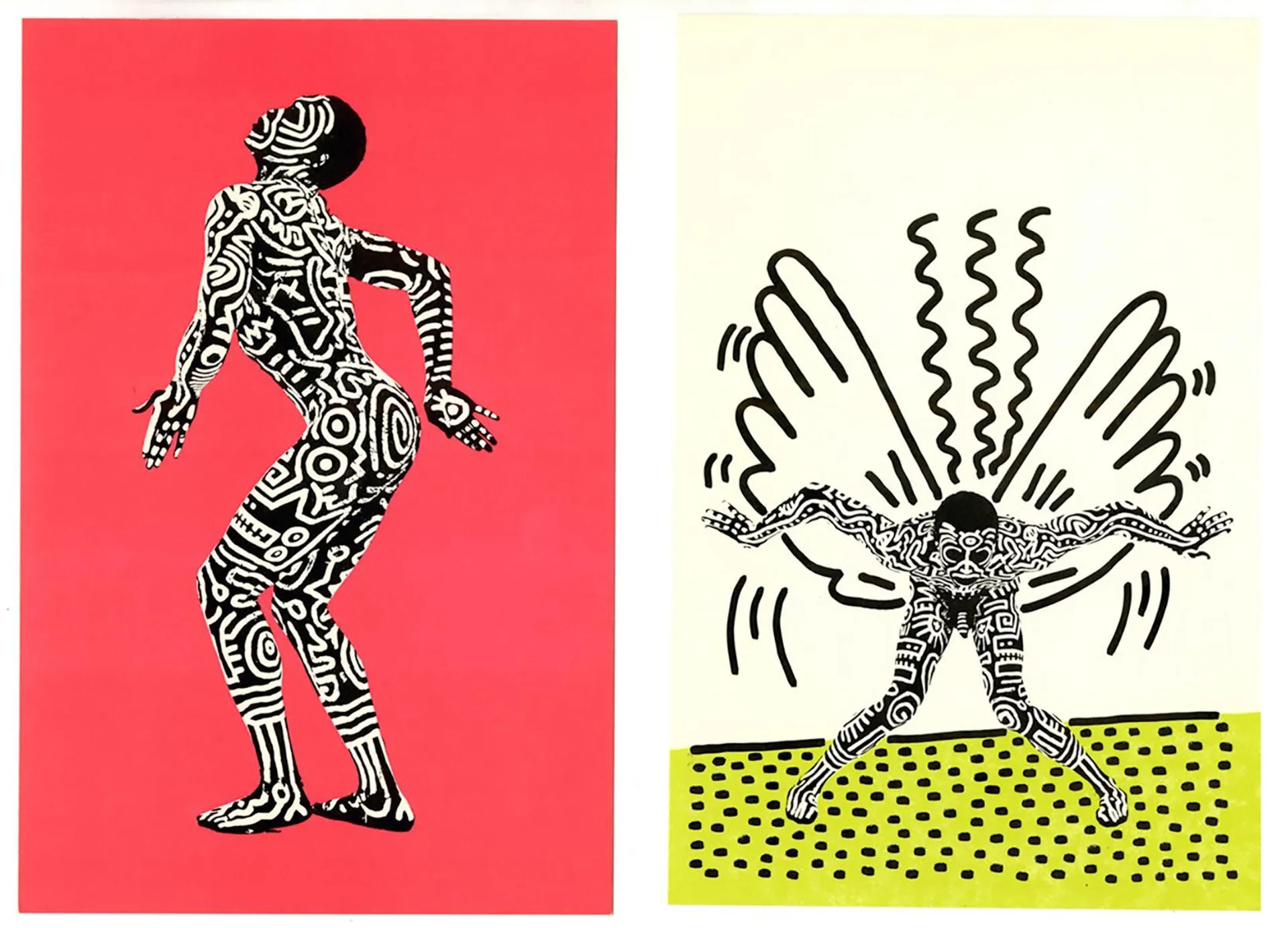 Keith Haring Keith Haring Into 84 (set of 2 Haring Shafrazi announcements) 1983