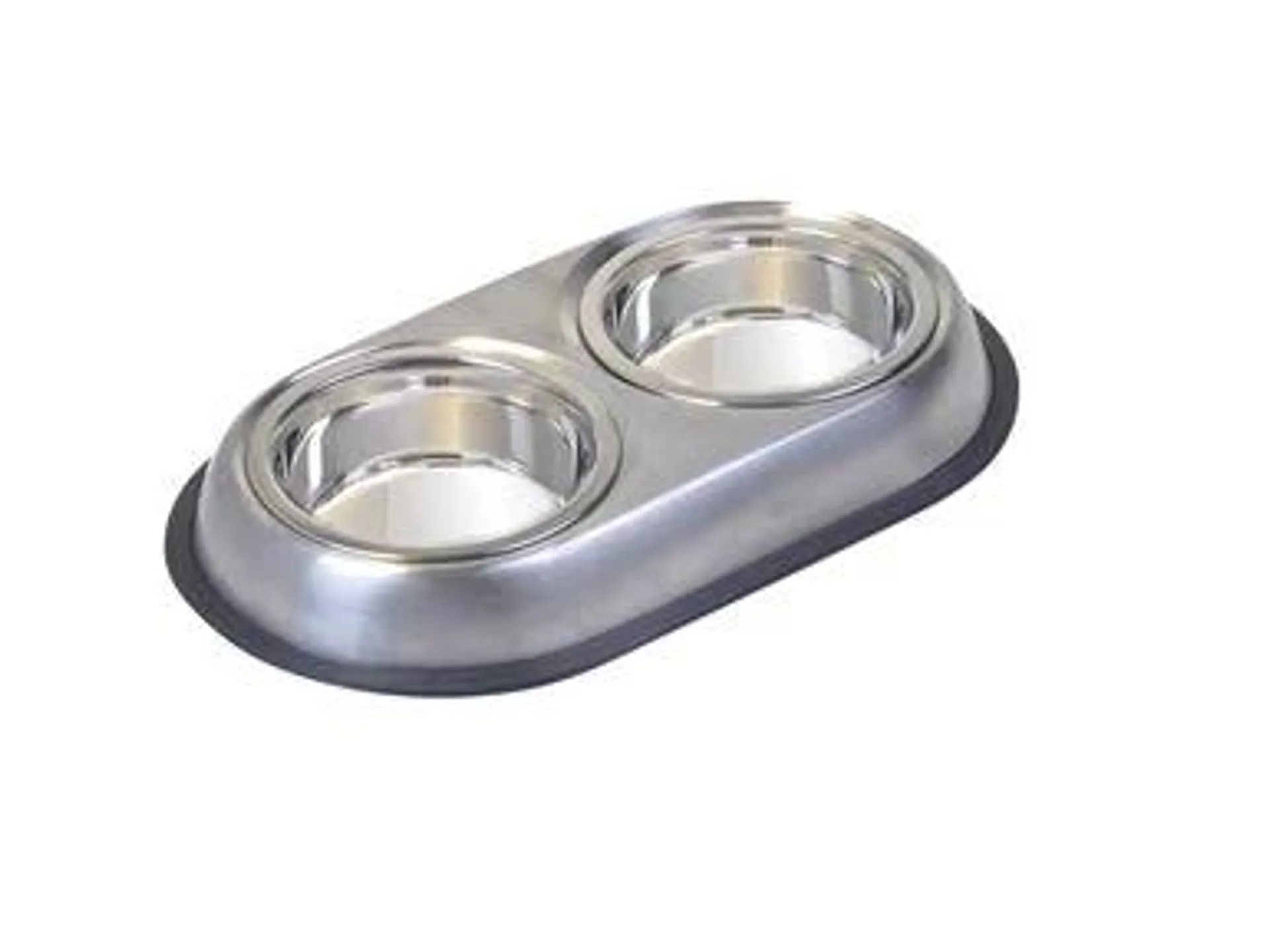 Van Ness Double Dish With Rubber Ring, Small, 8 Ounces Per Side