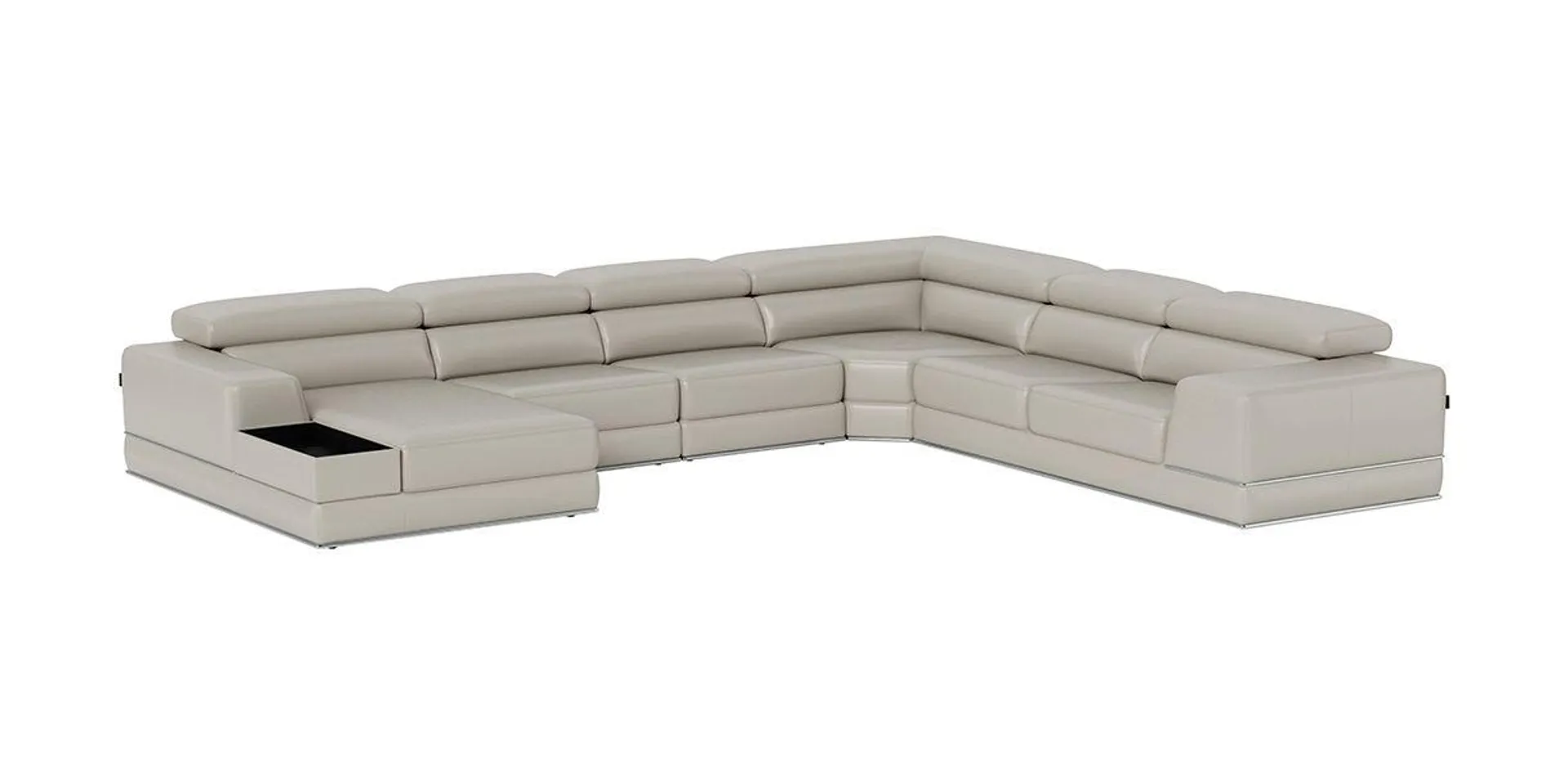 Lorenzo Extended Left Sectional Sofa Light Gray