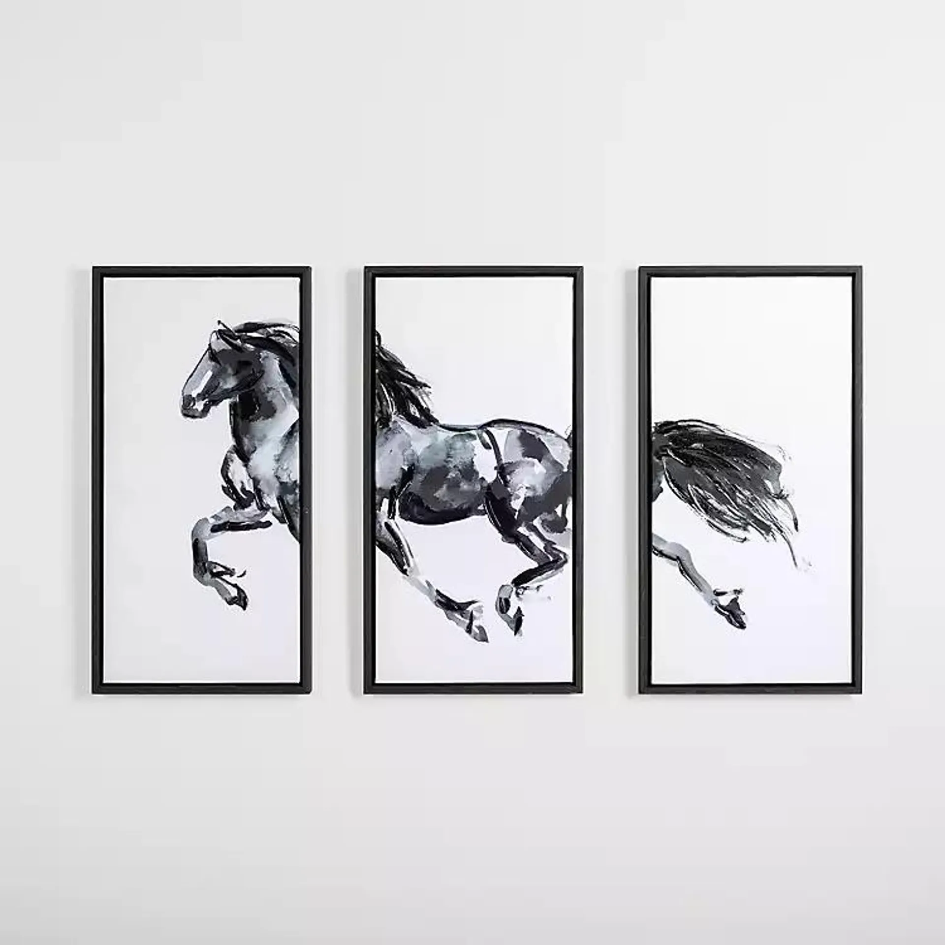 Midnight Stallion Canvas Art Prints, Set of 3