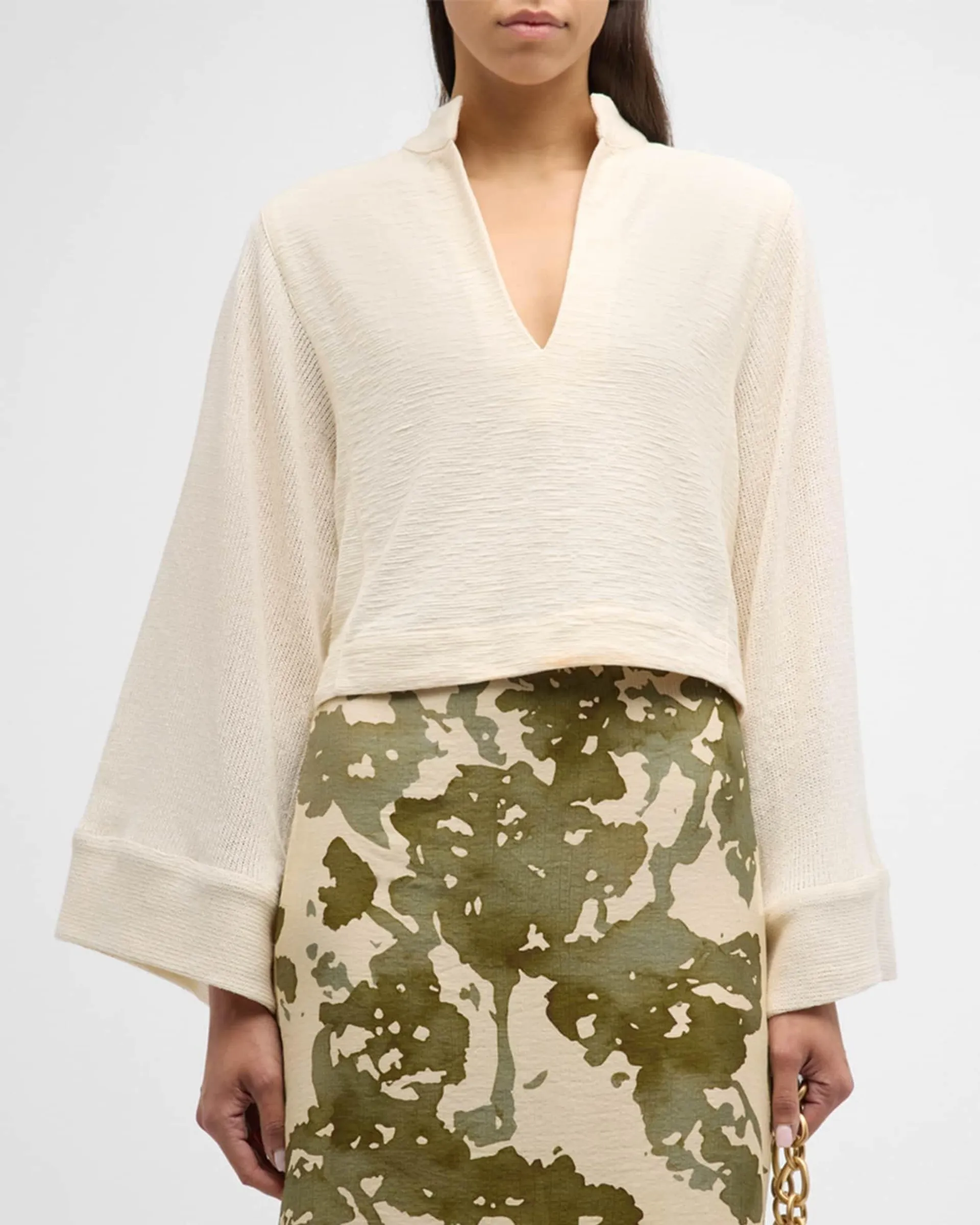 Brembo Textured Long-Sleeve Blouse