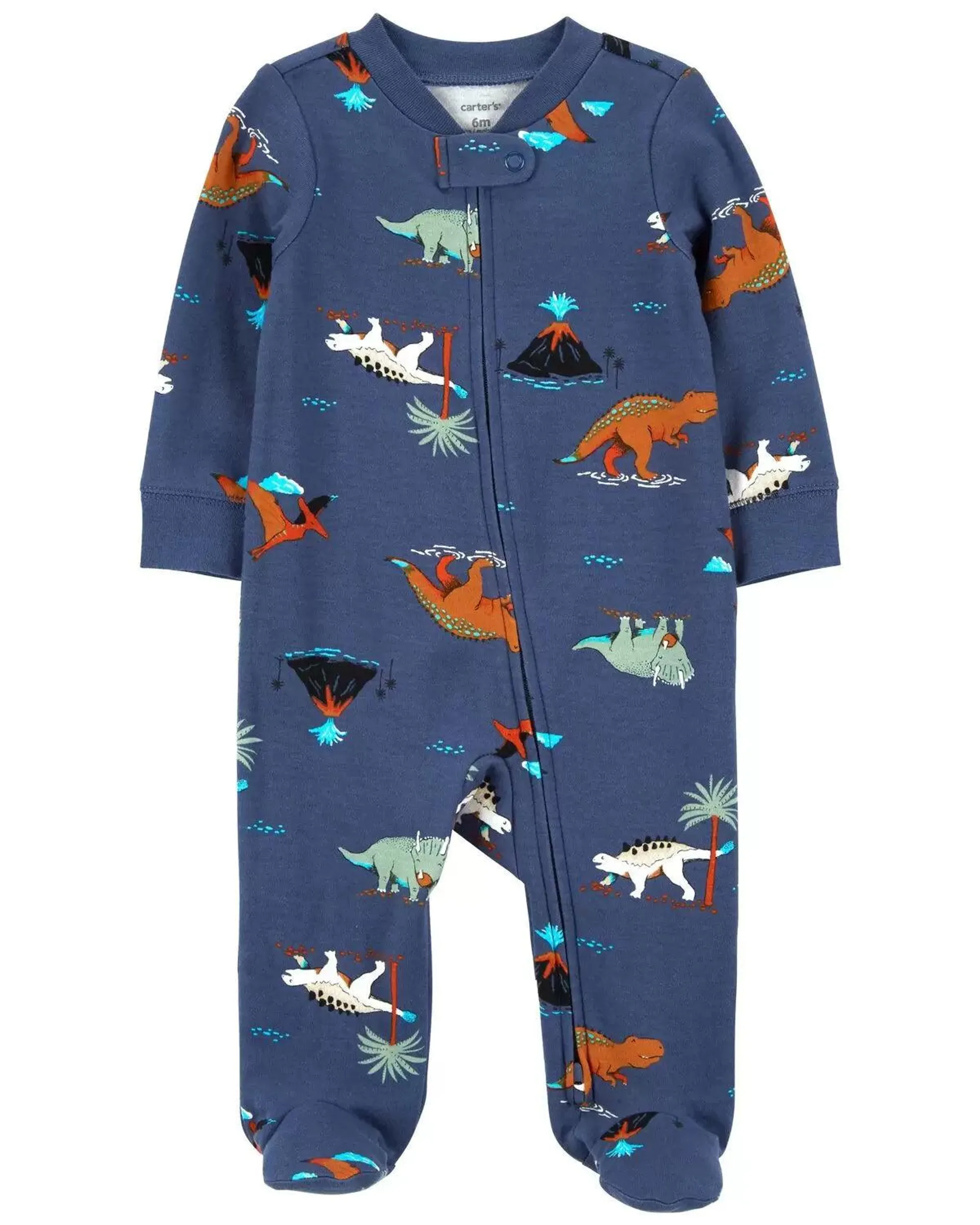 Carter's Baby Dinosaurs 2-Way Zip Cotton Sleep & Play Pajamas