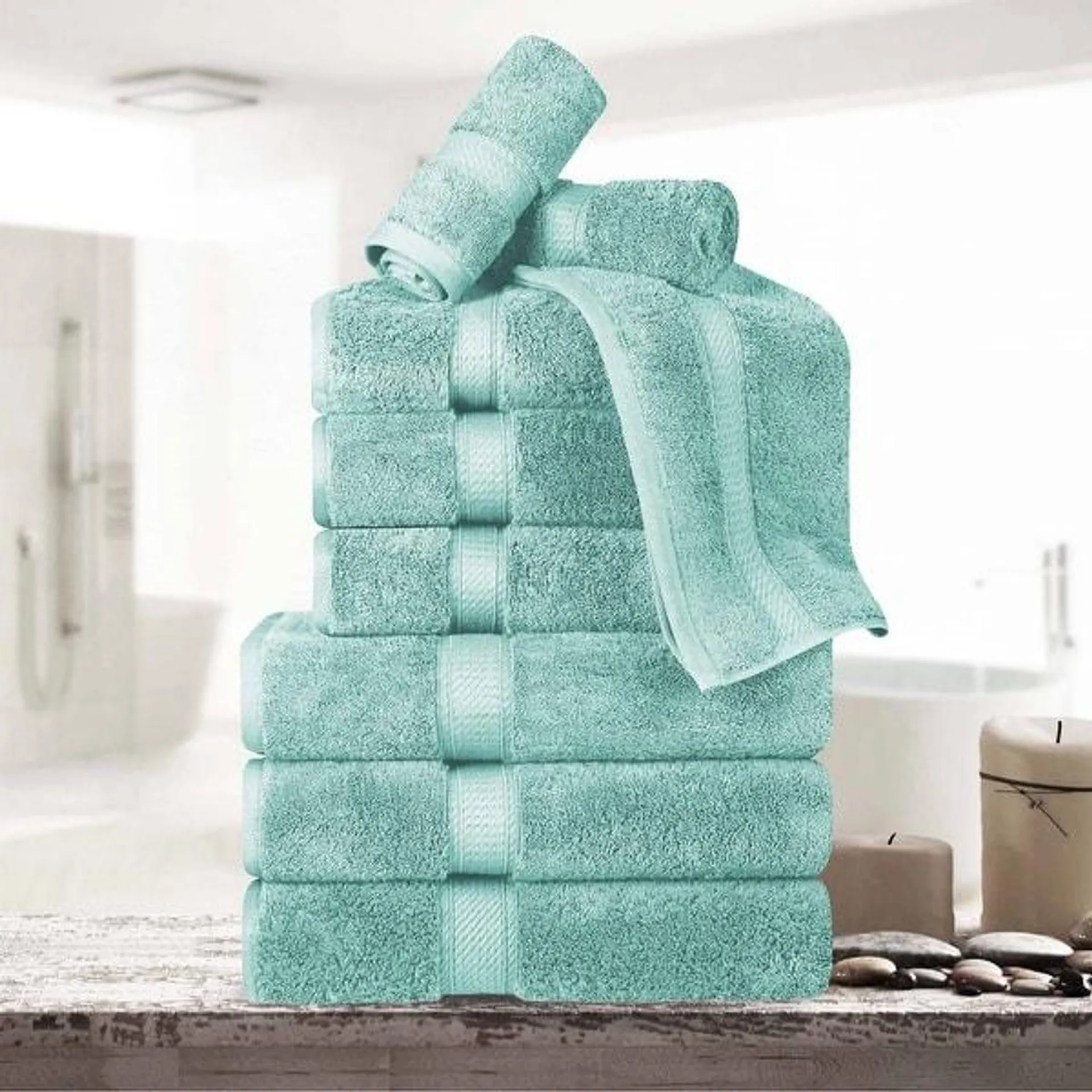 Superior Egyptian Cotton Pile Heavyweight 9-Piece Towel Set