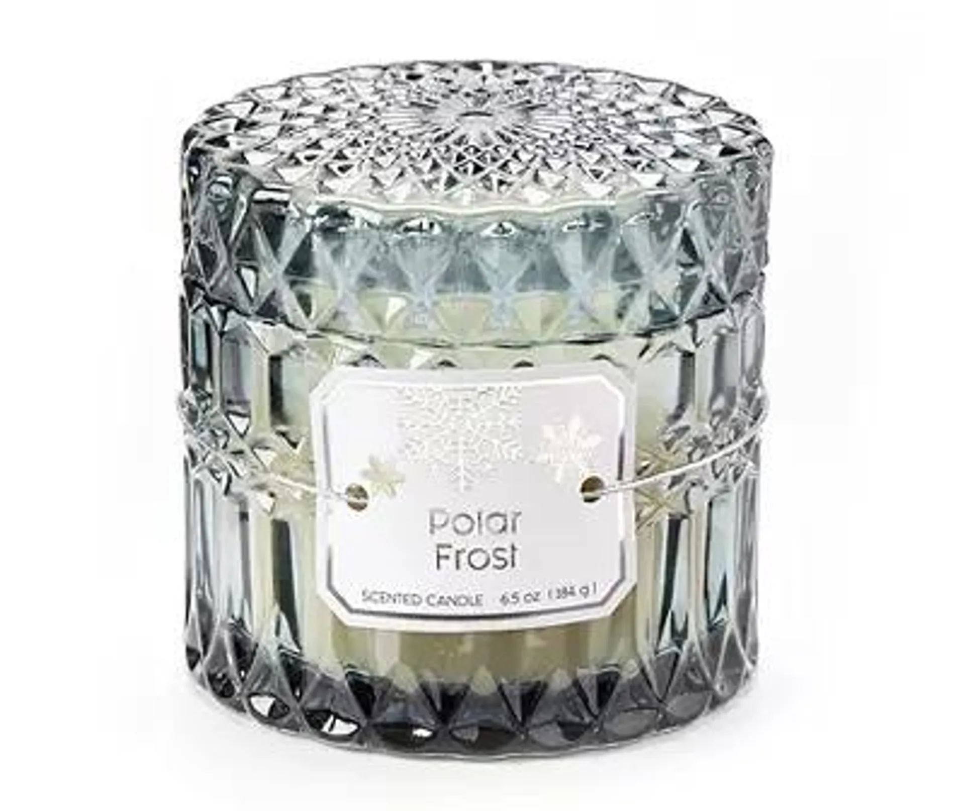 Frosted Forest Polar Frost Cut Glass Candle, 6.5 Oz.