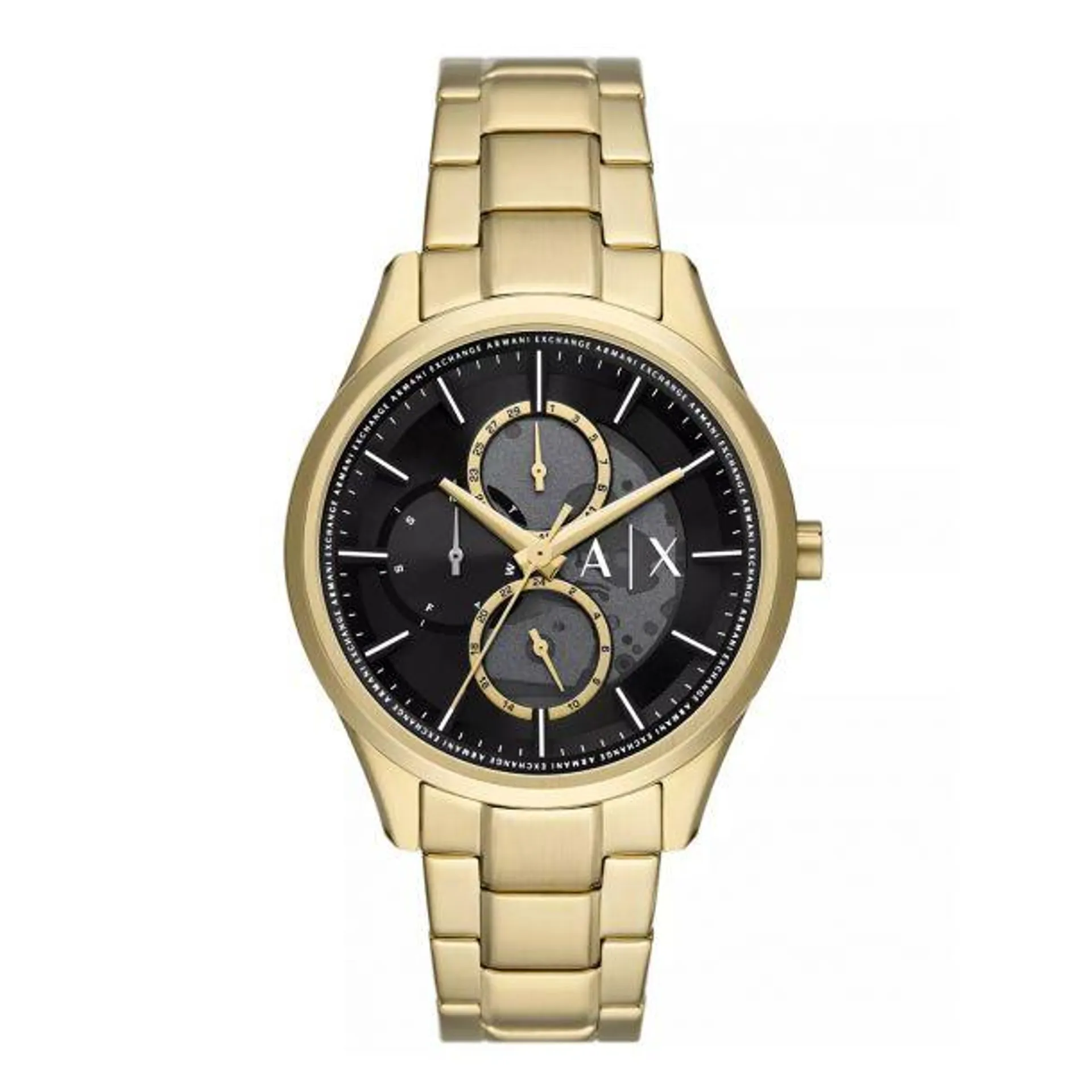 Armani Exchange Multifunction Men's 42mm Gold Bracelet Watch - Black Dial