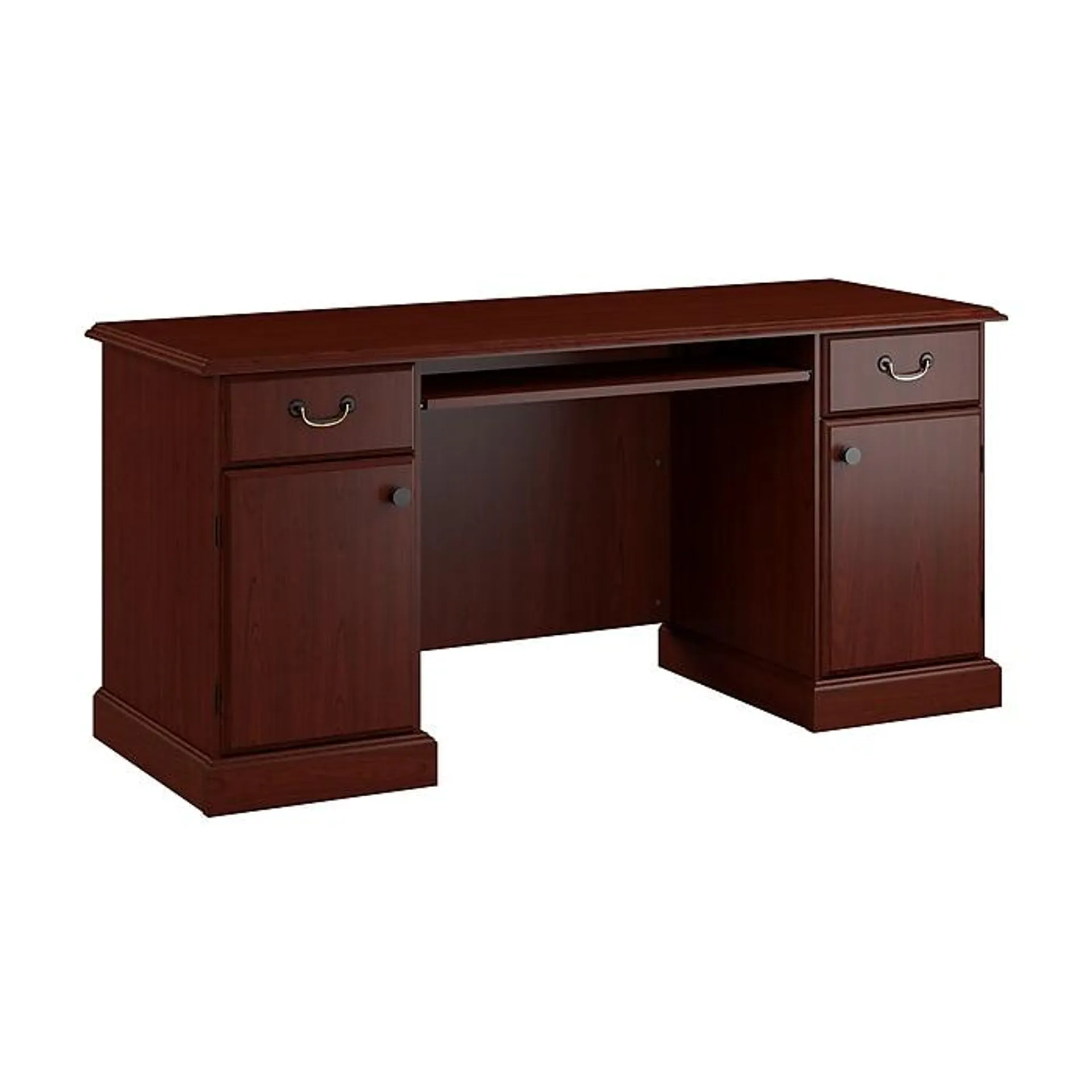 Bush Business Furniture 66"W Arlington Computer Desk with Storage and Keyboard Tray,