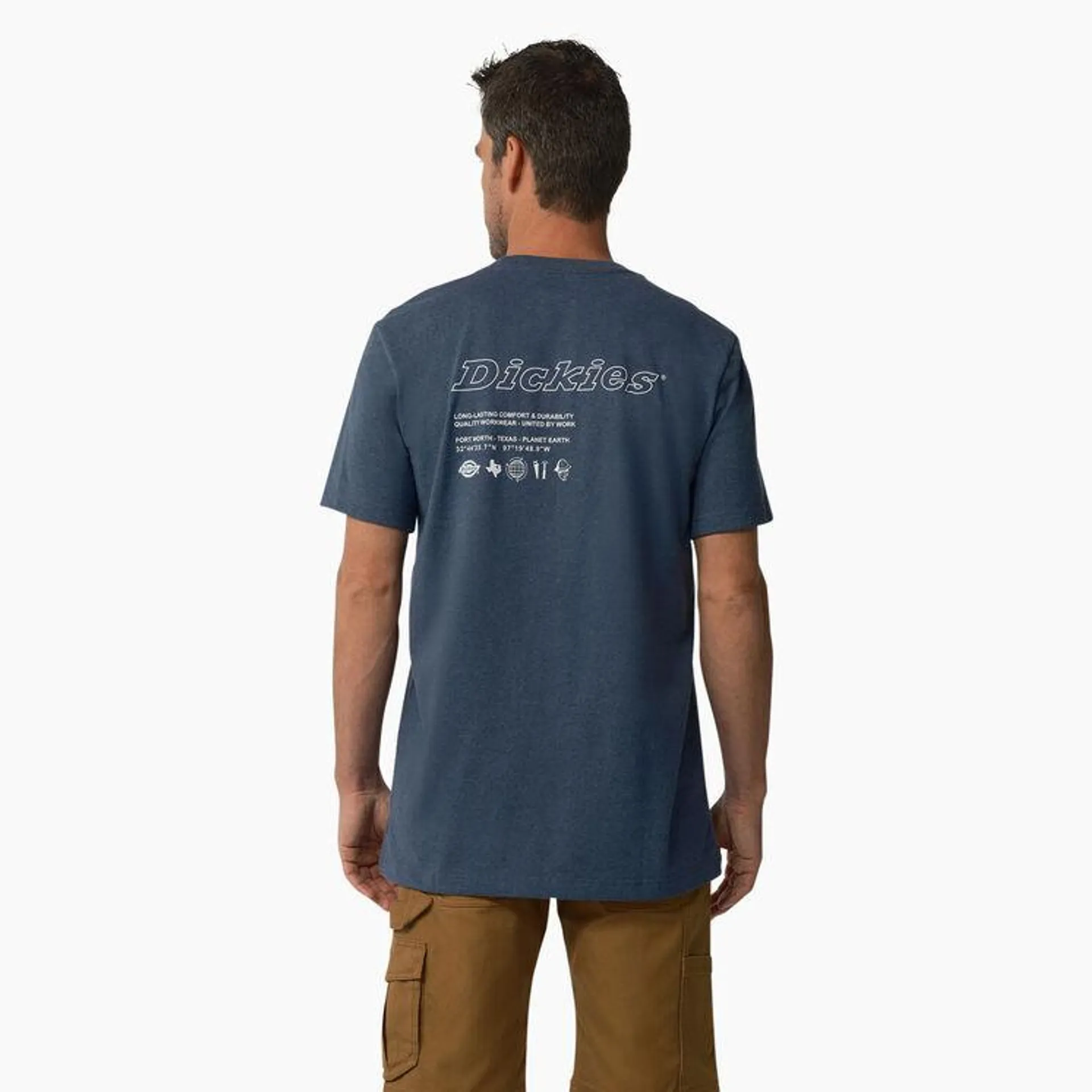 United By Work Graphic T-Shirt, Denim Blue