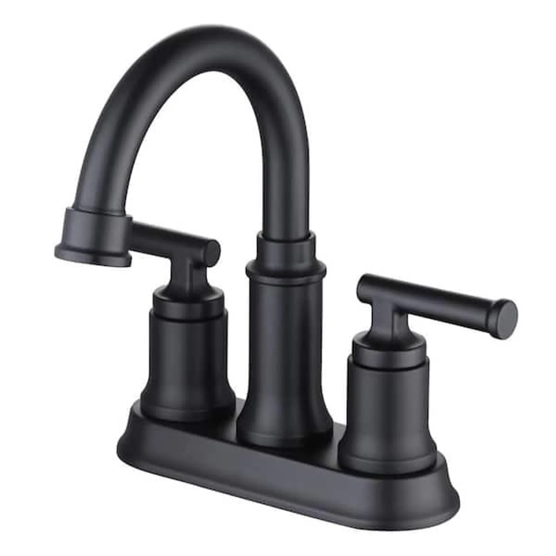 Oswell 4 in. Centerset 2-Handle High-Arc Bathroom Faucet in Matte Black