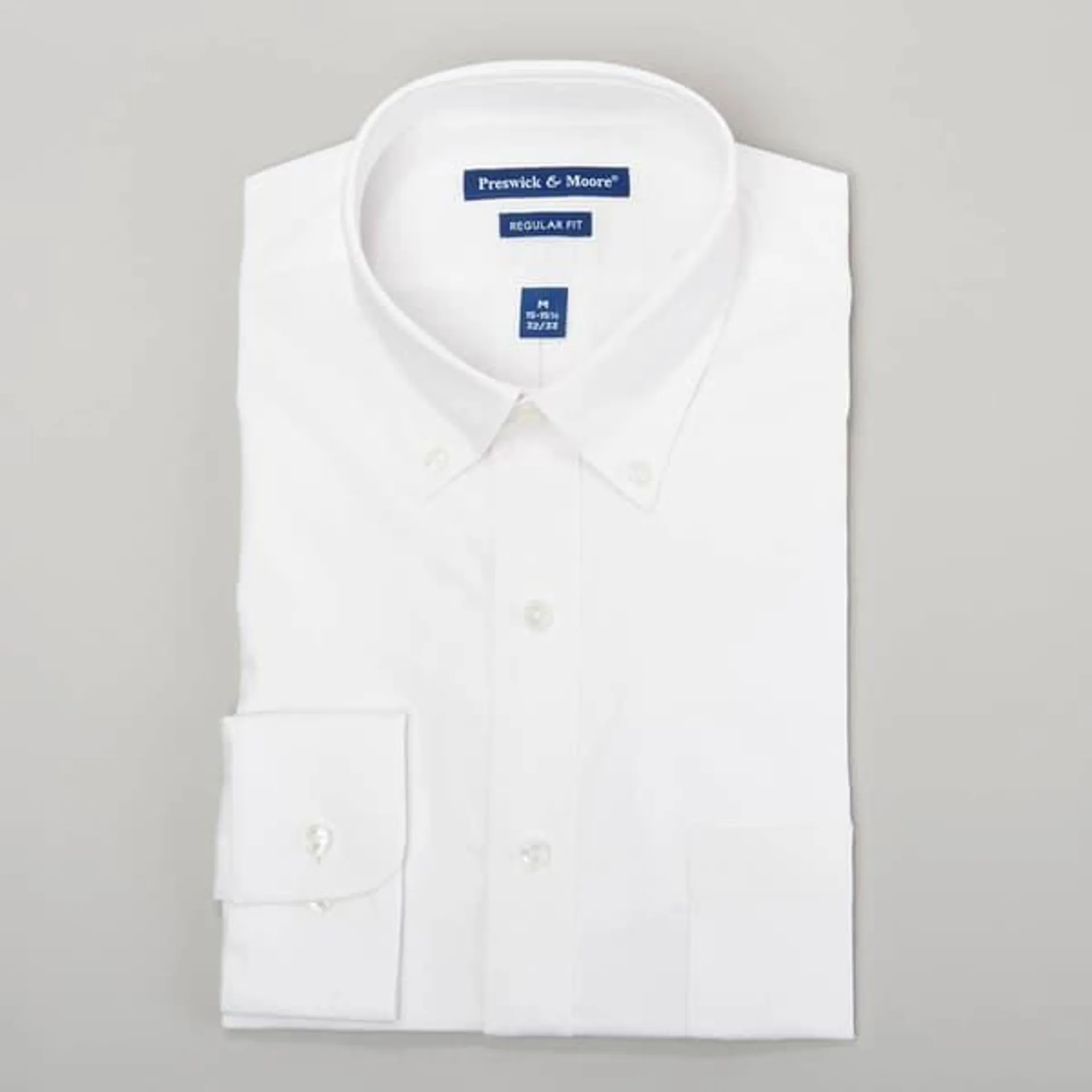 Mens Preswick & Moore® Luxury White Regular Fit Dress Shirt