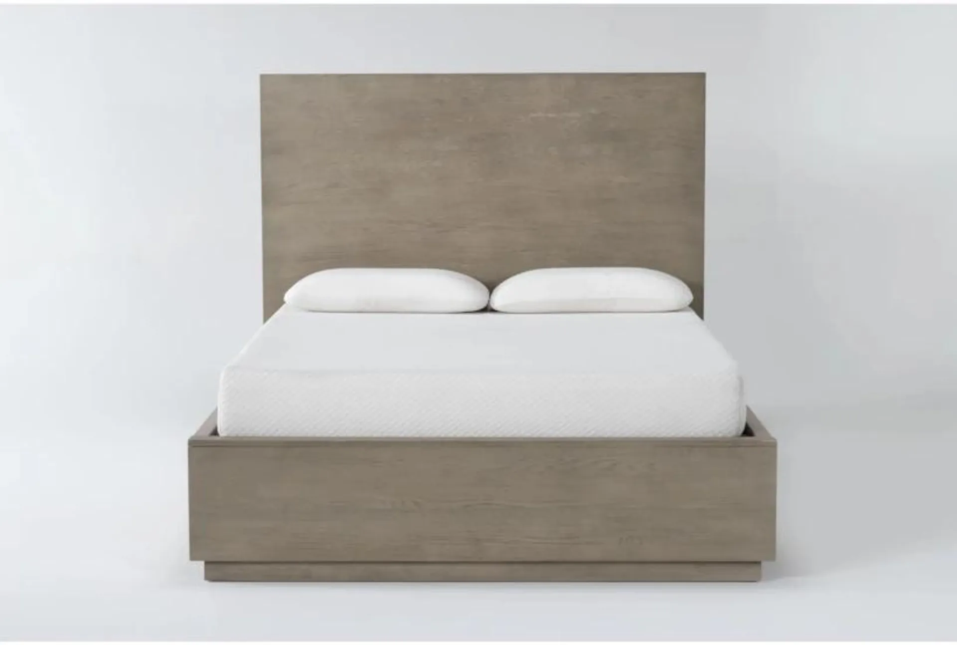 Pierce Natural Queen Wood Panel Bed with Side Storage