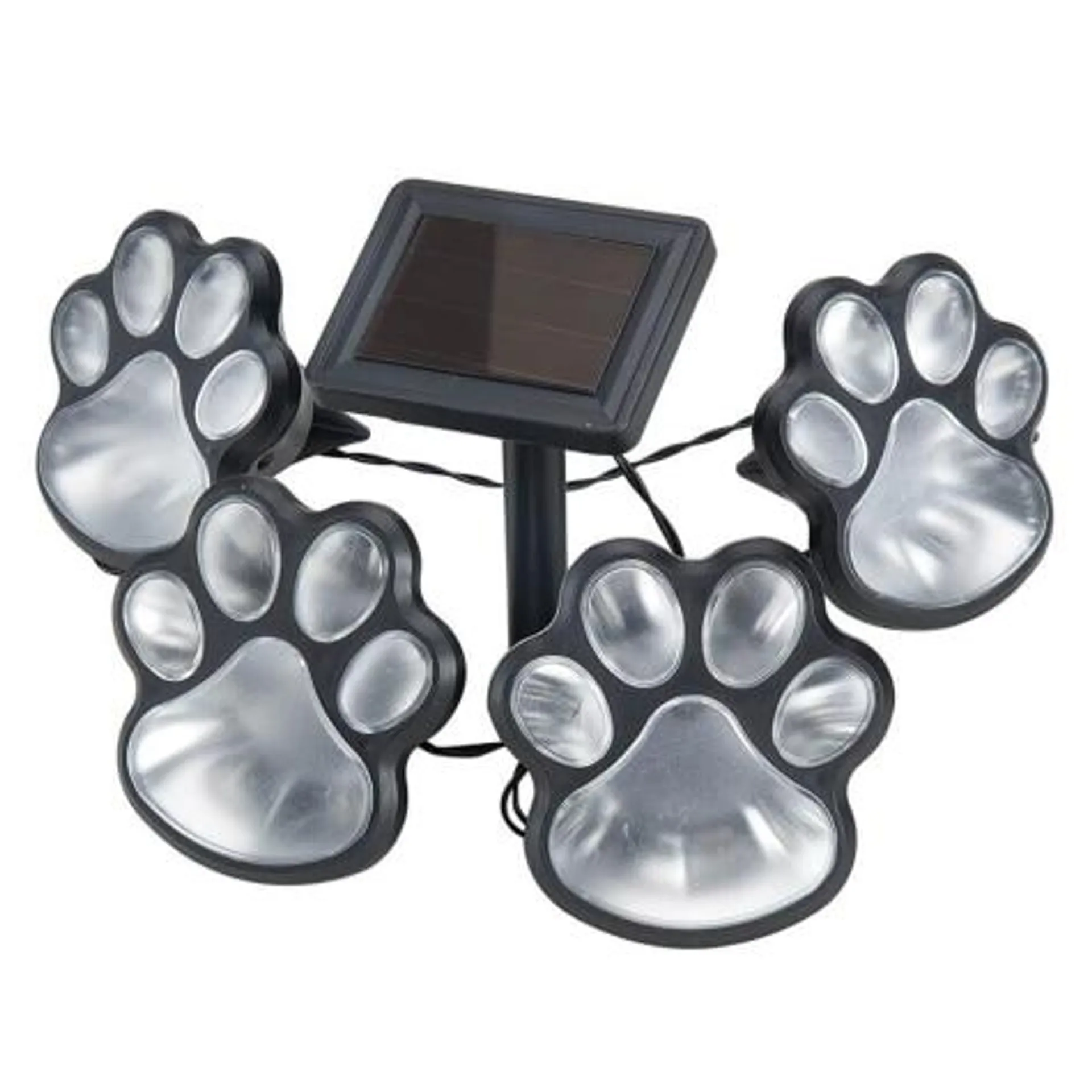 Paw Prints Solar LED Pathway Lights, 4-Piece