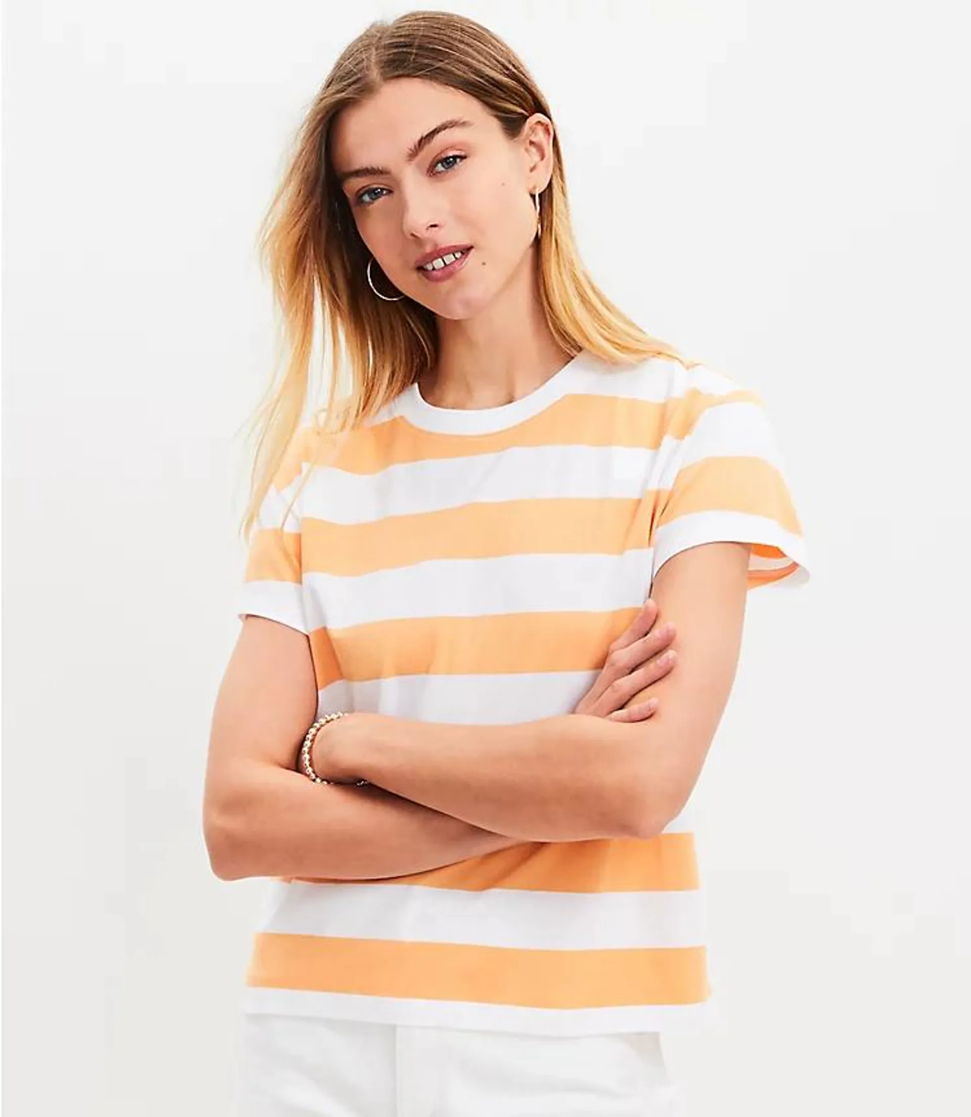 Stripe Modern Relaxed Crew Tee