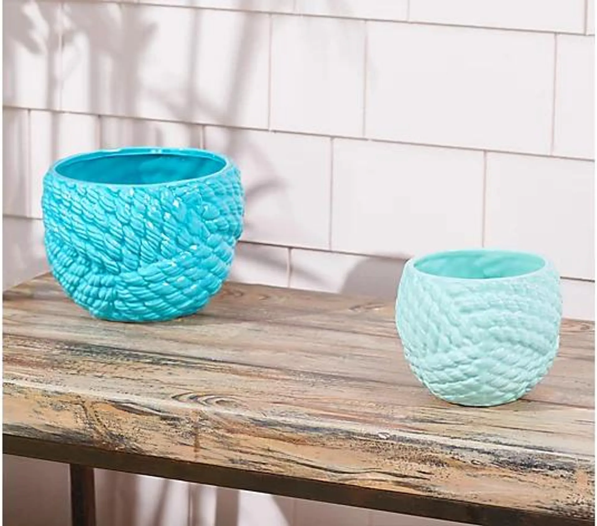 Marigold Set of 2 Nautical Knot Planters