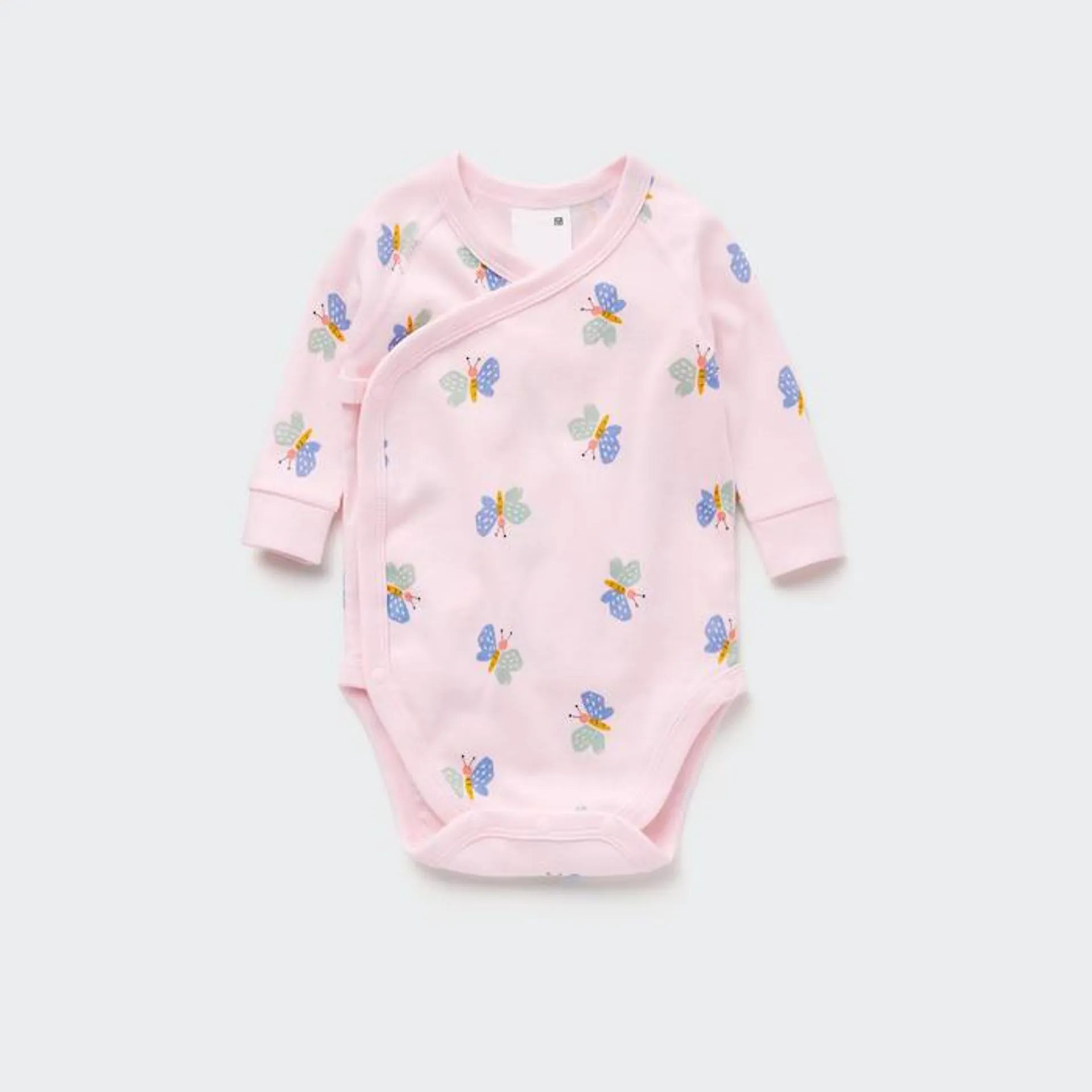 Joy of Print Long-Sleeve Bodysuit (Butterfly, Open Front)