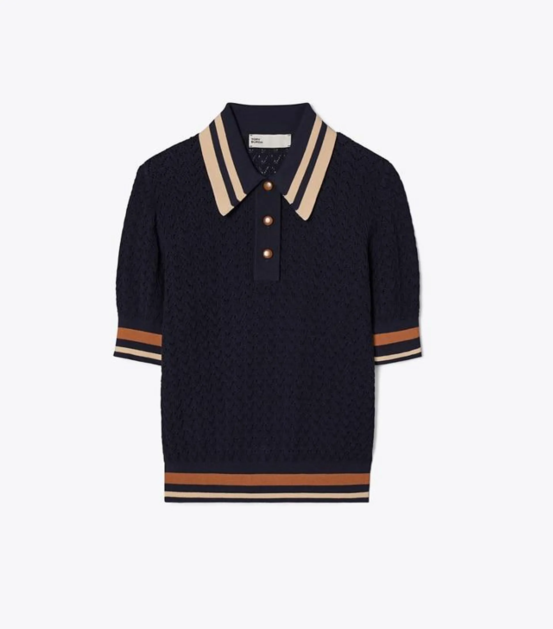 COTTON POINTELLE POLO