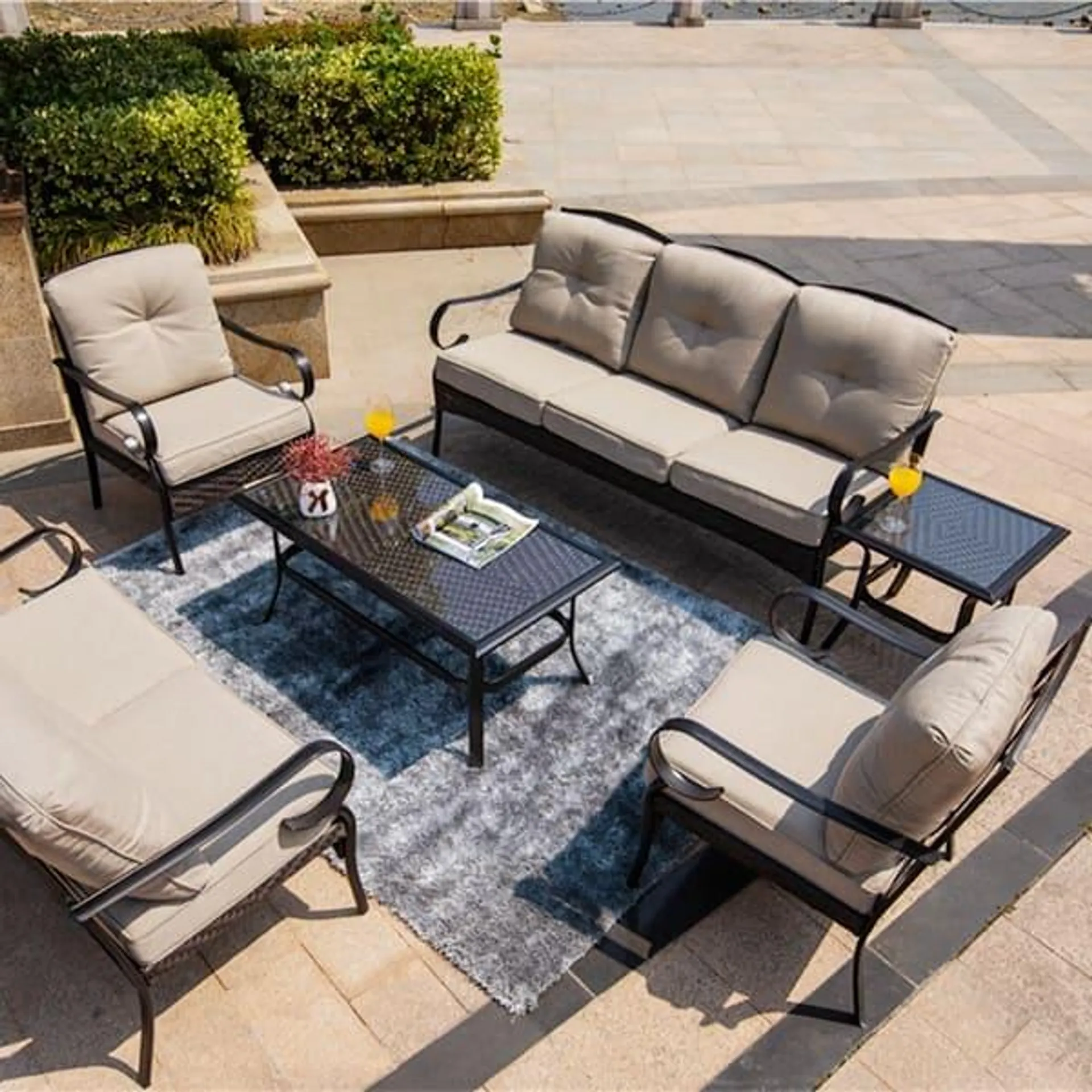 Moda Steel Patio Durable Sofa Sets For Customer Free Combination