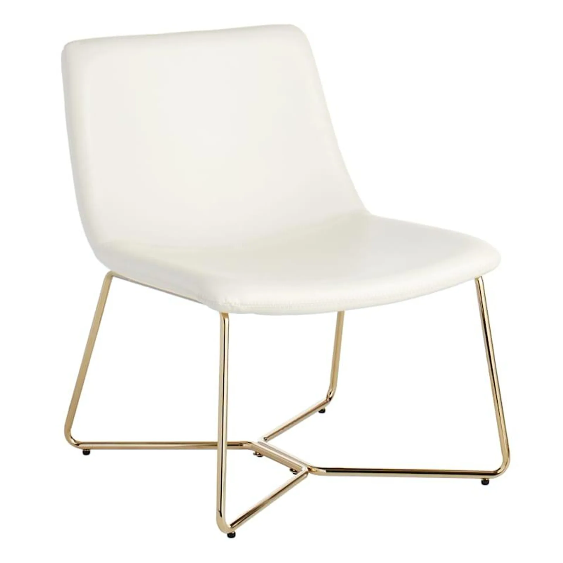 Crosby St. Drake Faux Leather Lounge Chair, Cream