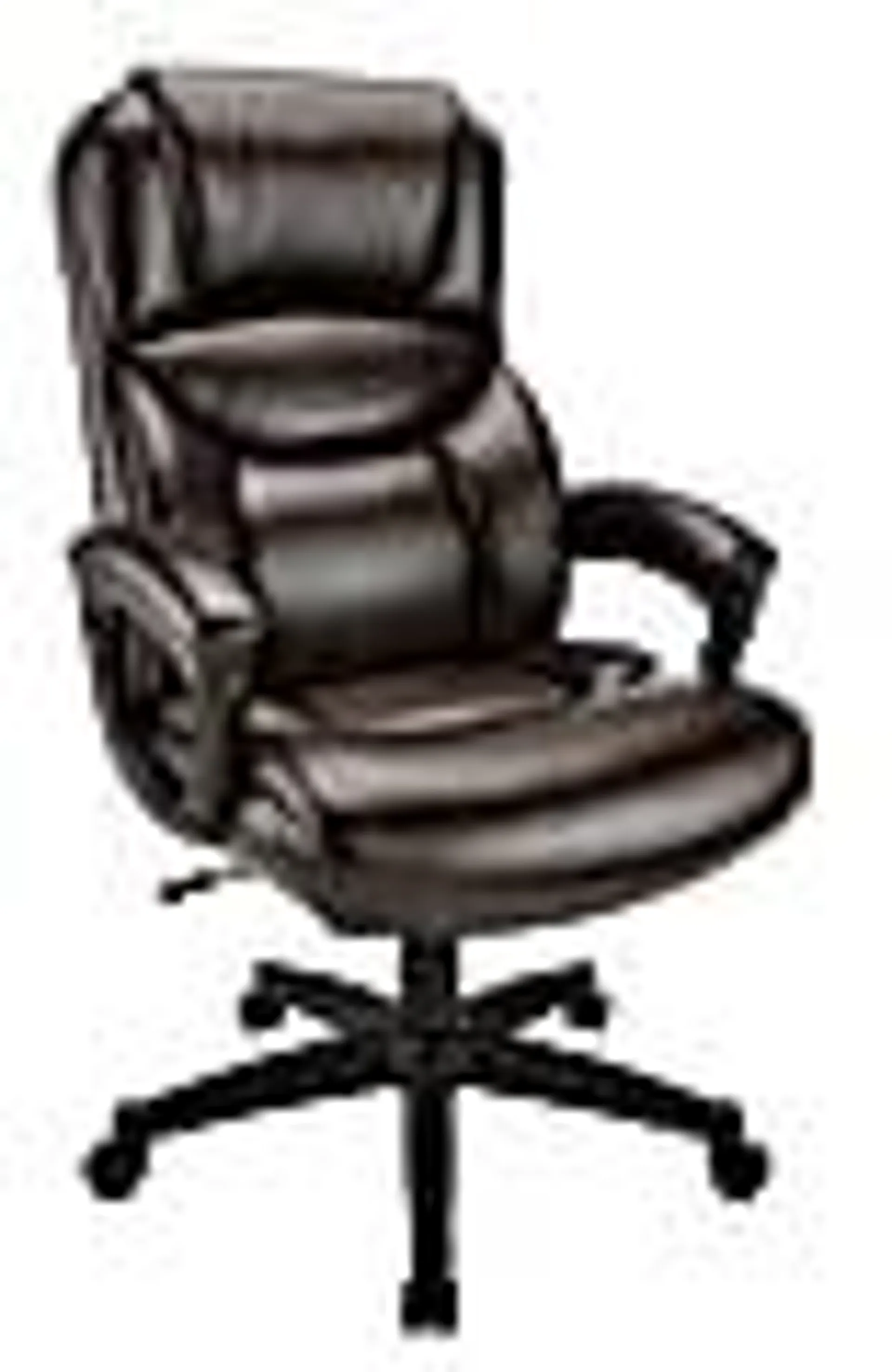 Realspace® Fennington Bonded Leather High-Back Executive Office Chair, Brown, BIFMA Compliant