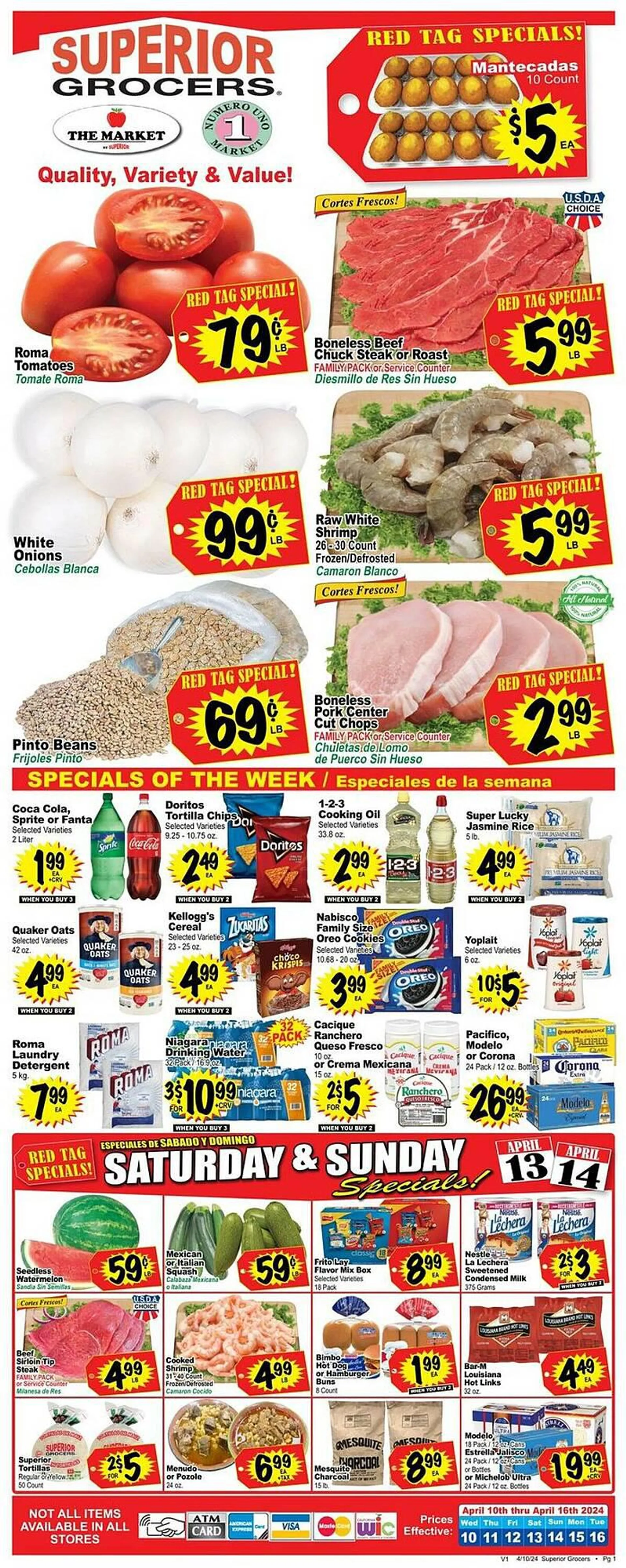 Weekly ad Superior Grocers Weekly Ad from April 10 to April 16 2024 - Page 1