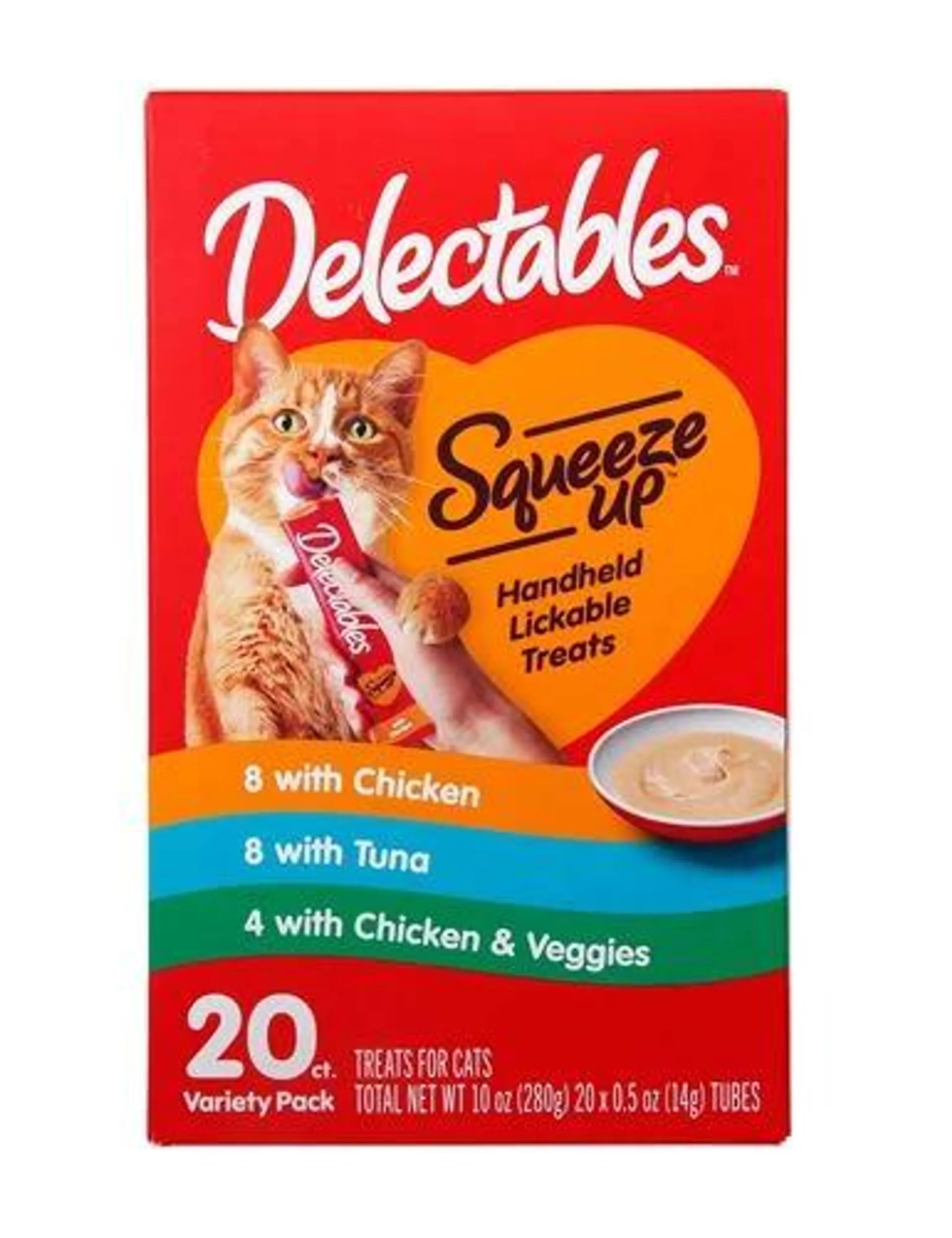 Hartz Delectable Cat Treat Squeeze Ups- Variety Pack, 12.96 Ounces, 20 Count