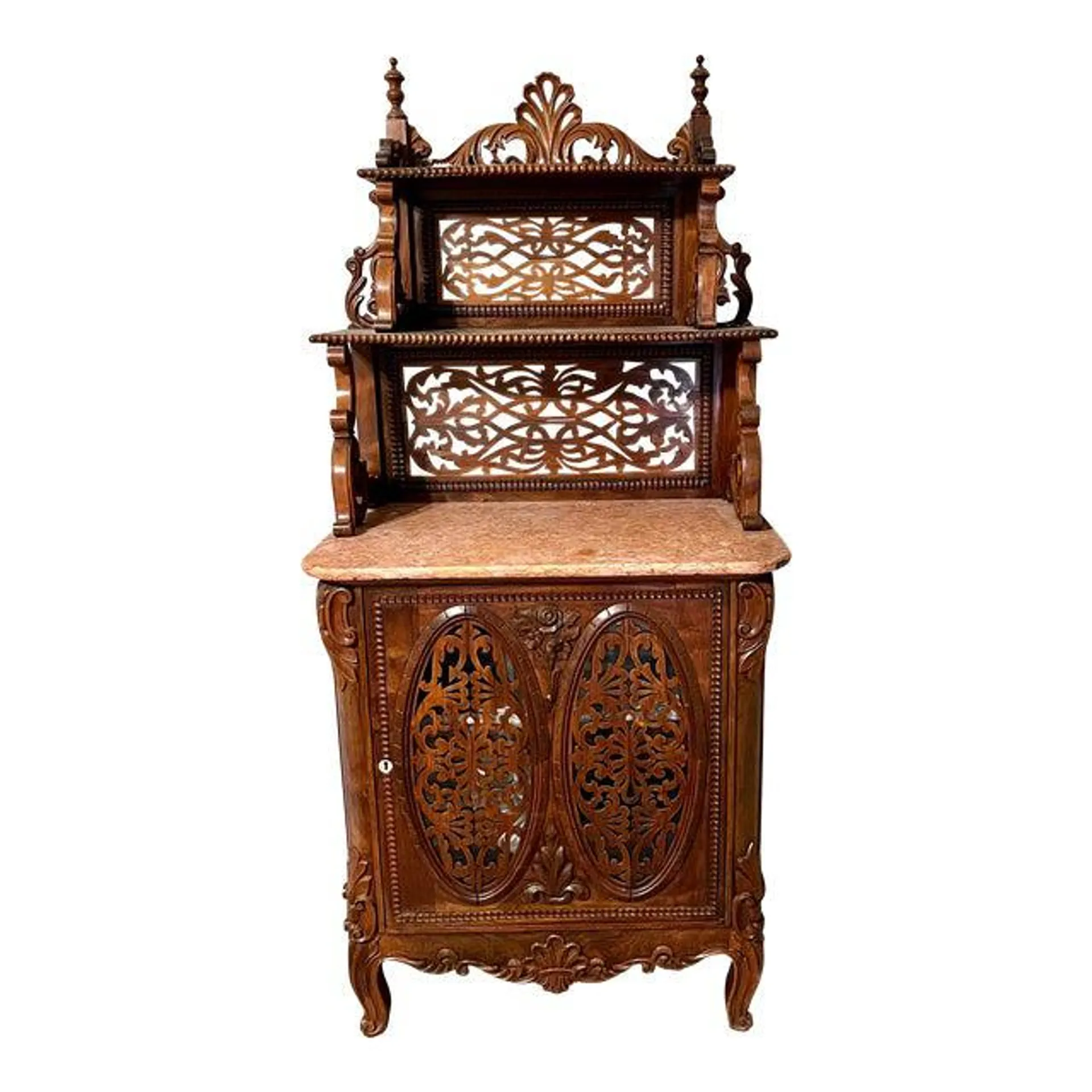 Early 1900s Marble Top Wine Cabinet