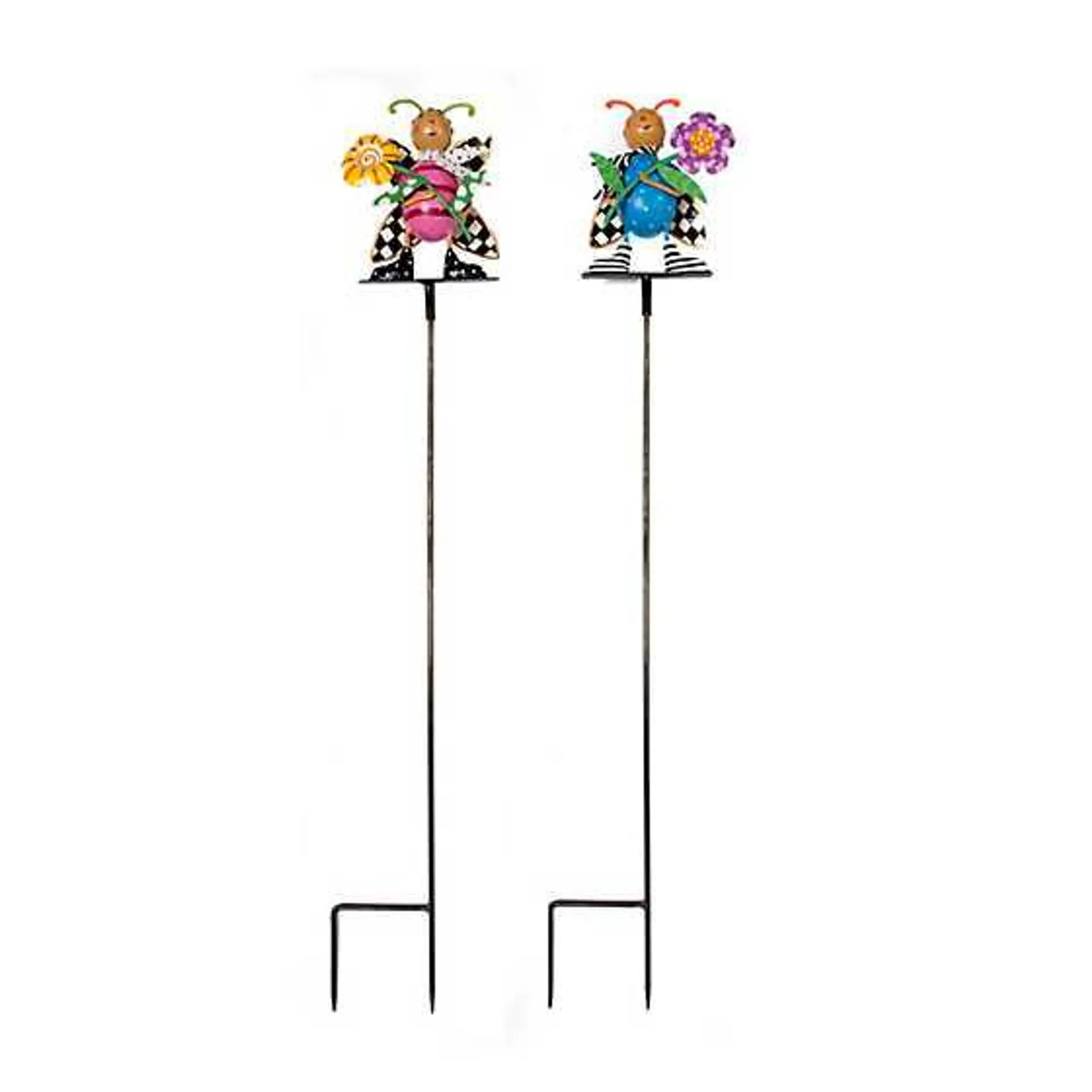 Happy Bugs Garden Stakes - Set of 2