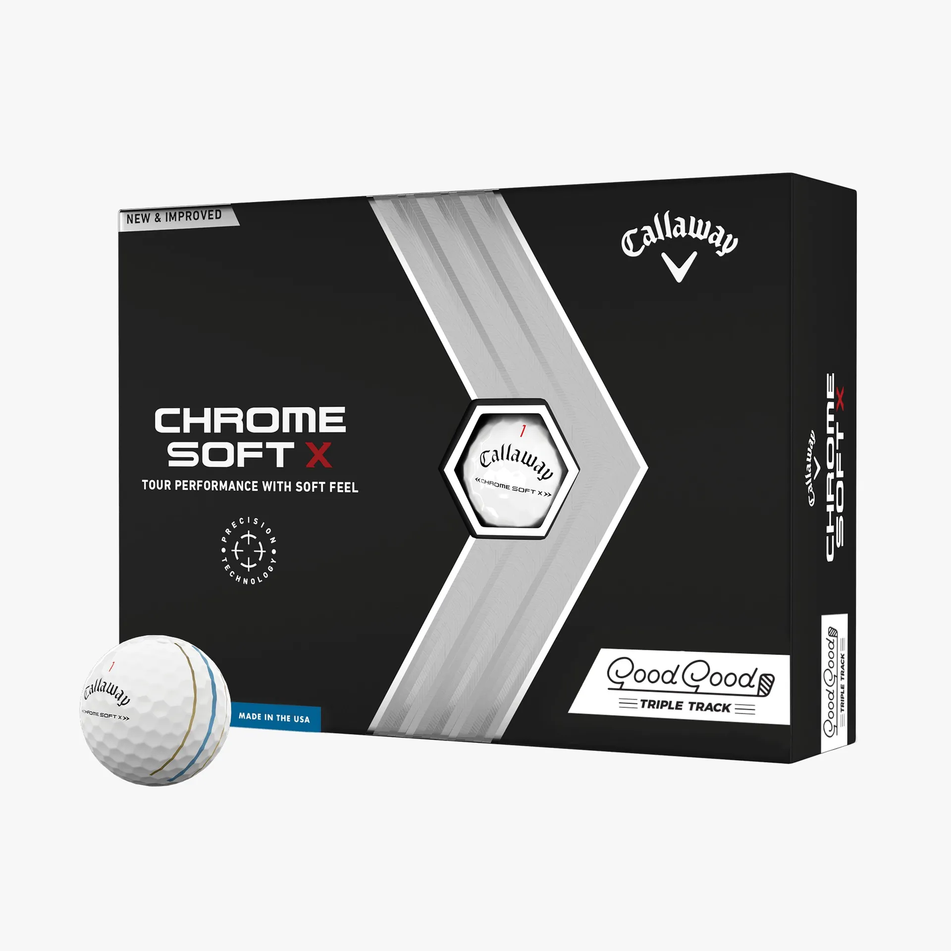 Limited Edition Chrome Soft X 22 Triple Track 'Good Good' Golf Balls