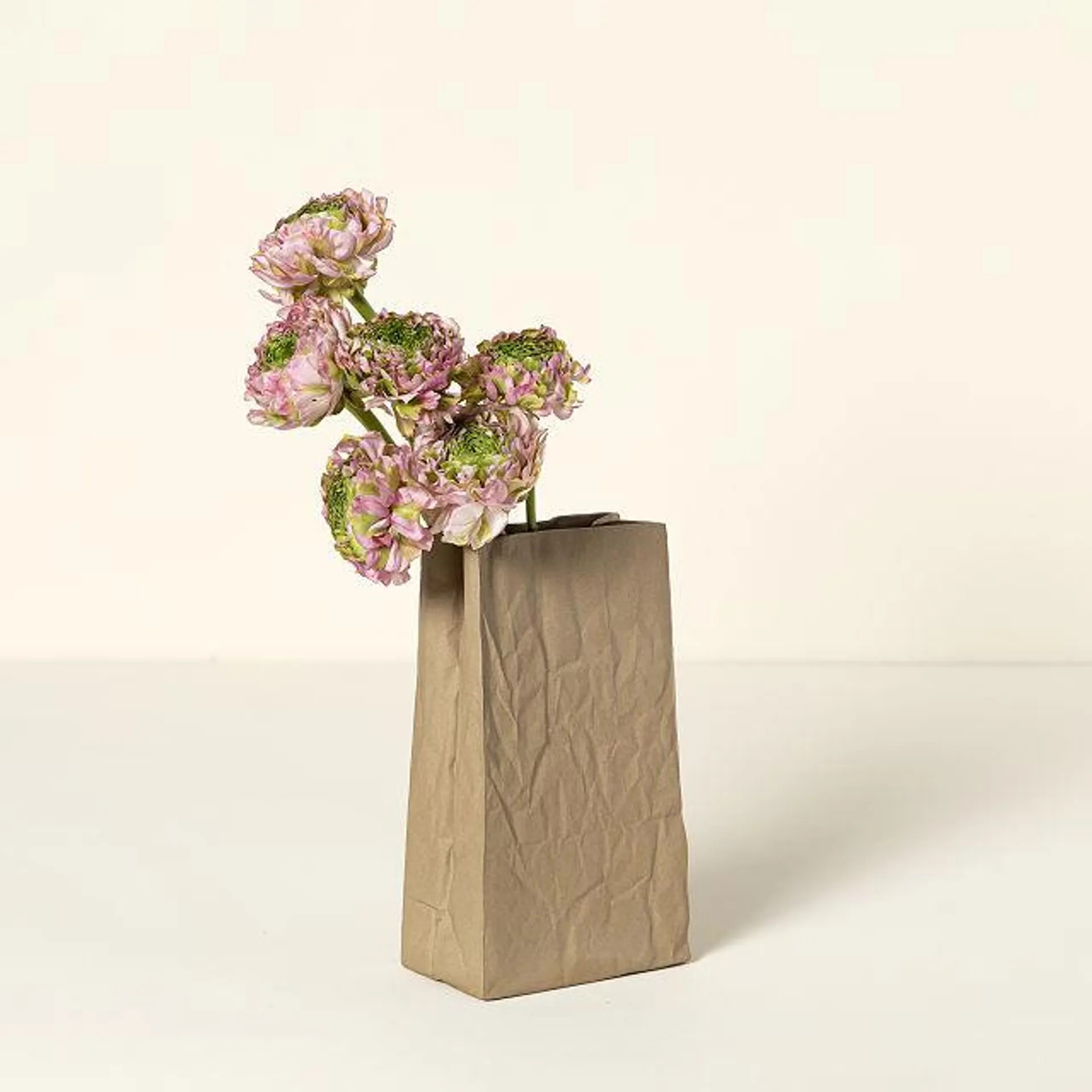 Ceramic Brown Paper Bag Vase