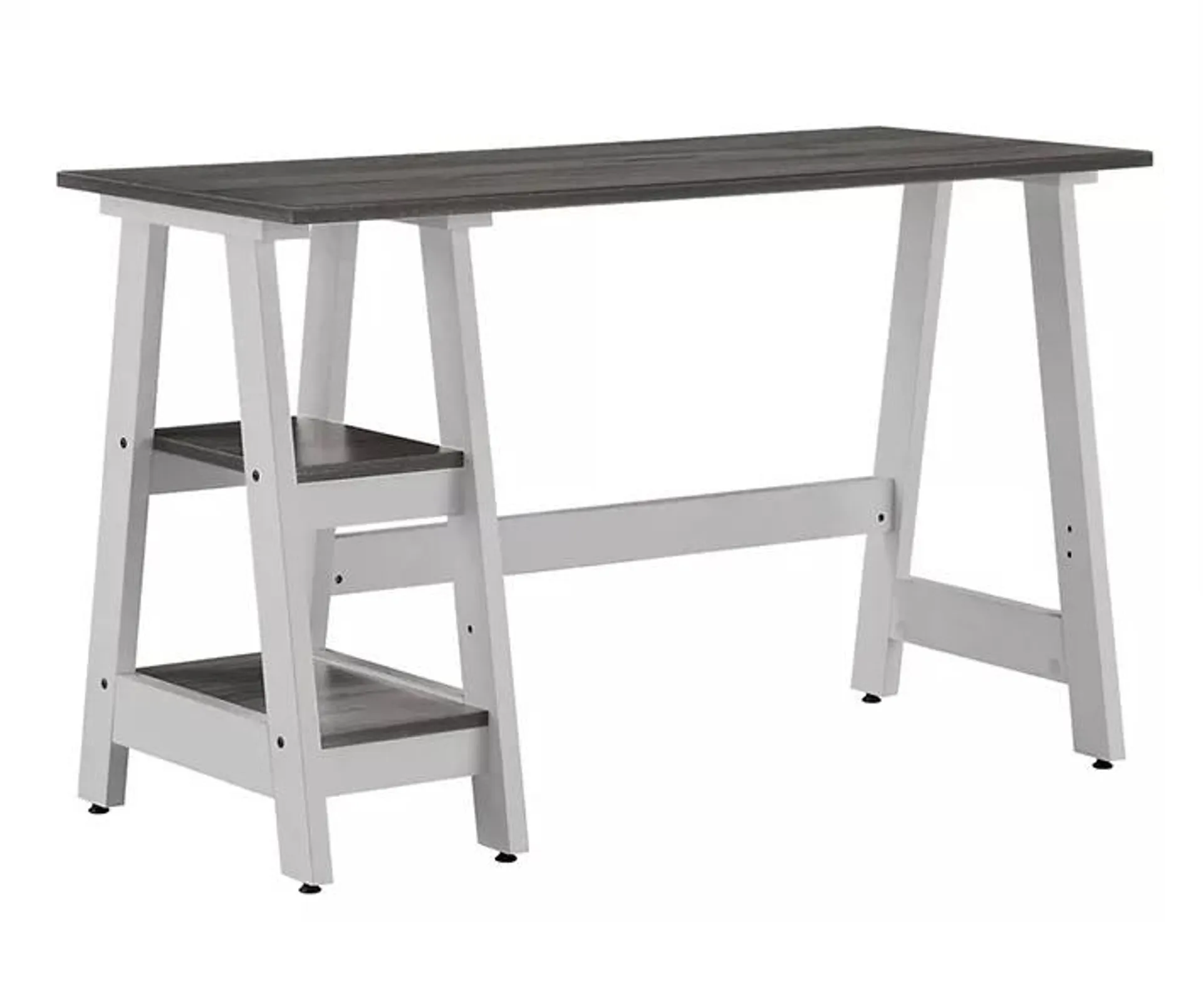 Gray & White Reversible Shelf Writing Desk