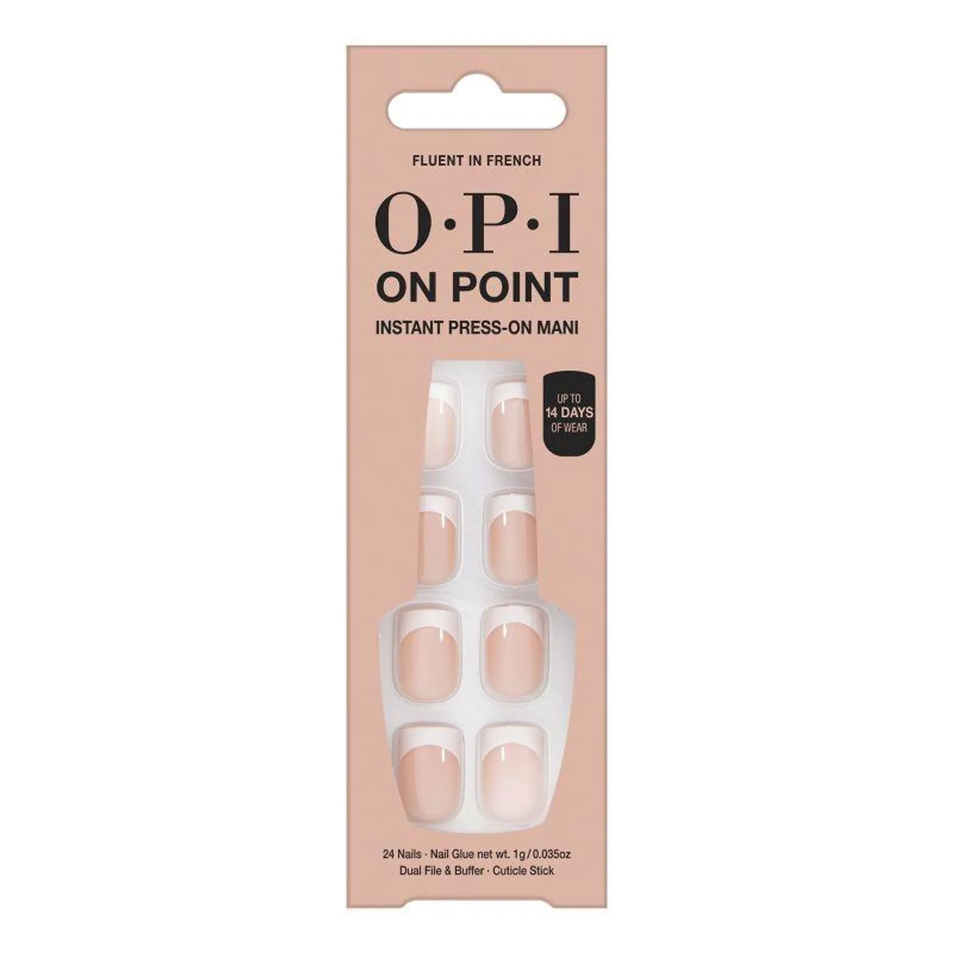 OPI Press-On Fake Nails - Fluent in French - 26ct