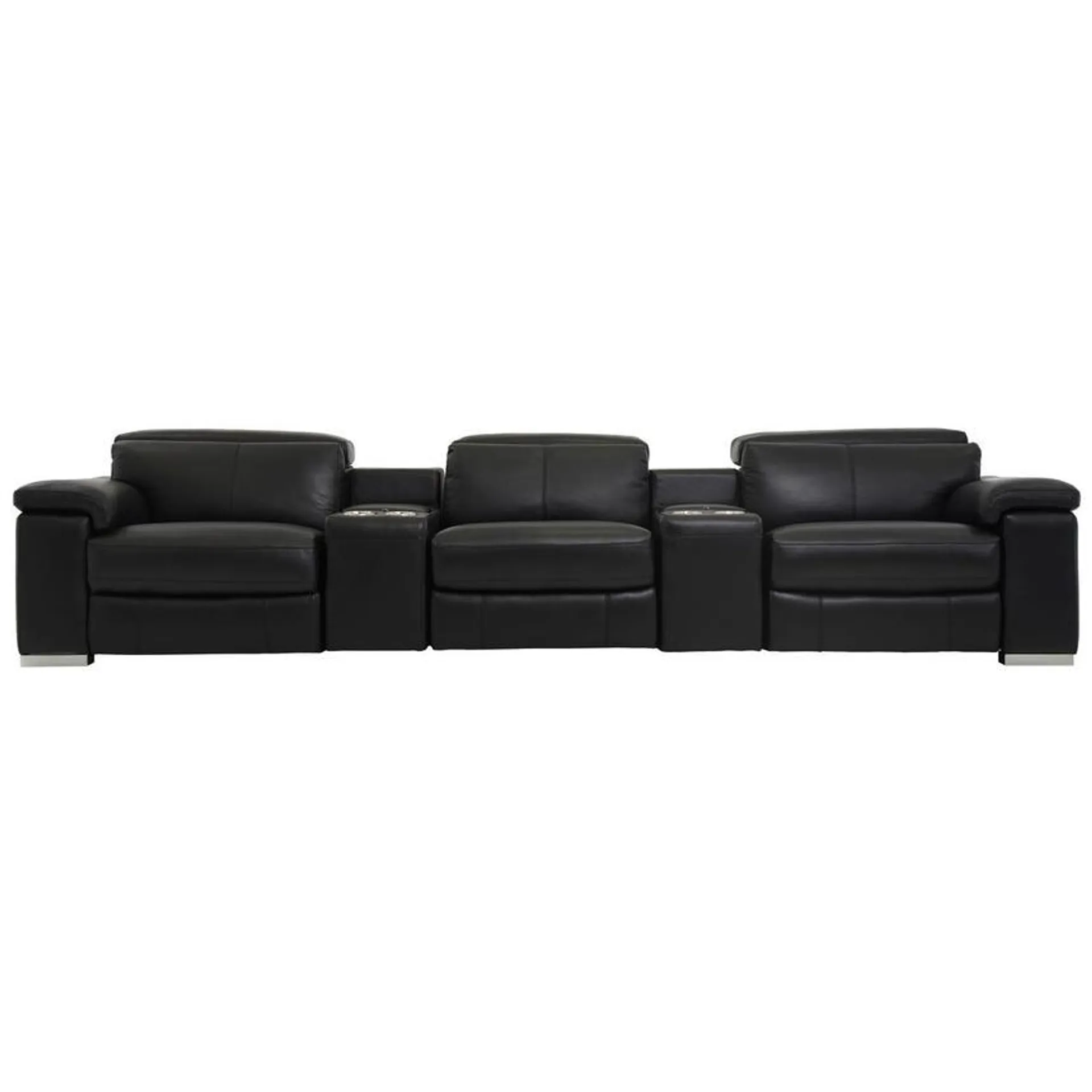 Charlie Black Home Theater Leather Seating with 5PCS/3PWR