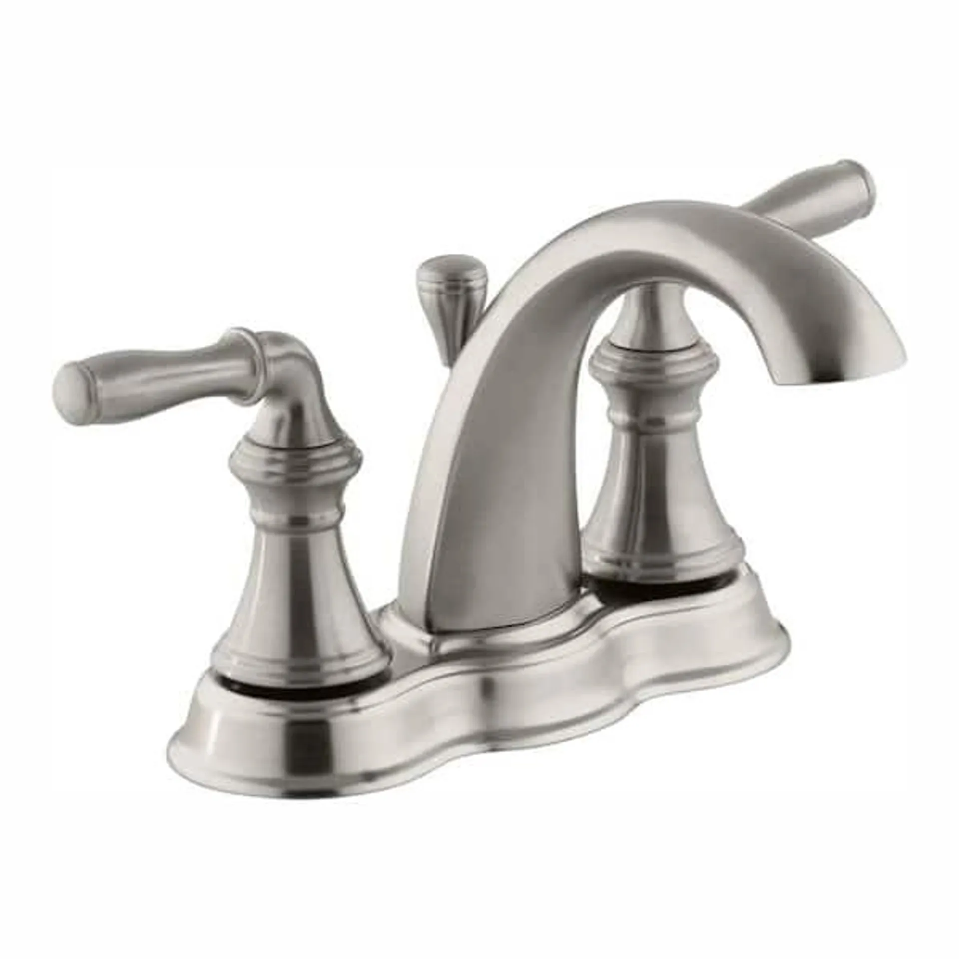 Devonshire 4 in. Centerset 2-Handle Mid-Arc Water-Saving Bathroom Faucet in Vibrant Brushed Nickel