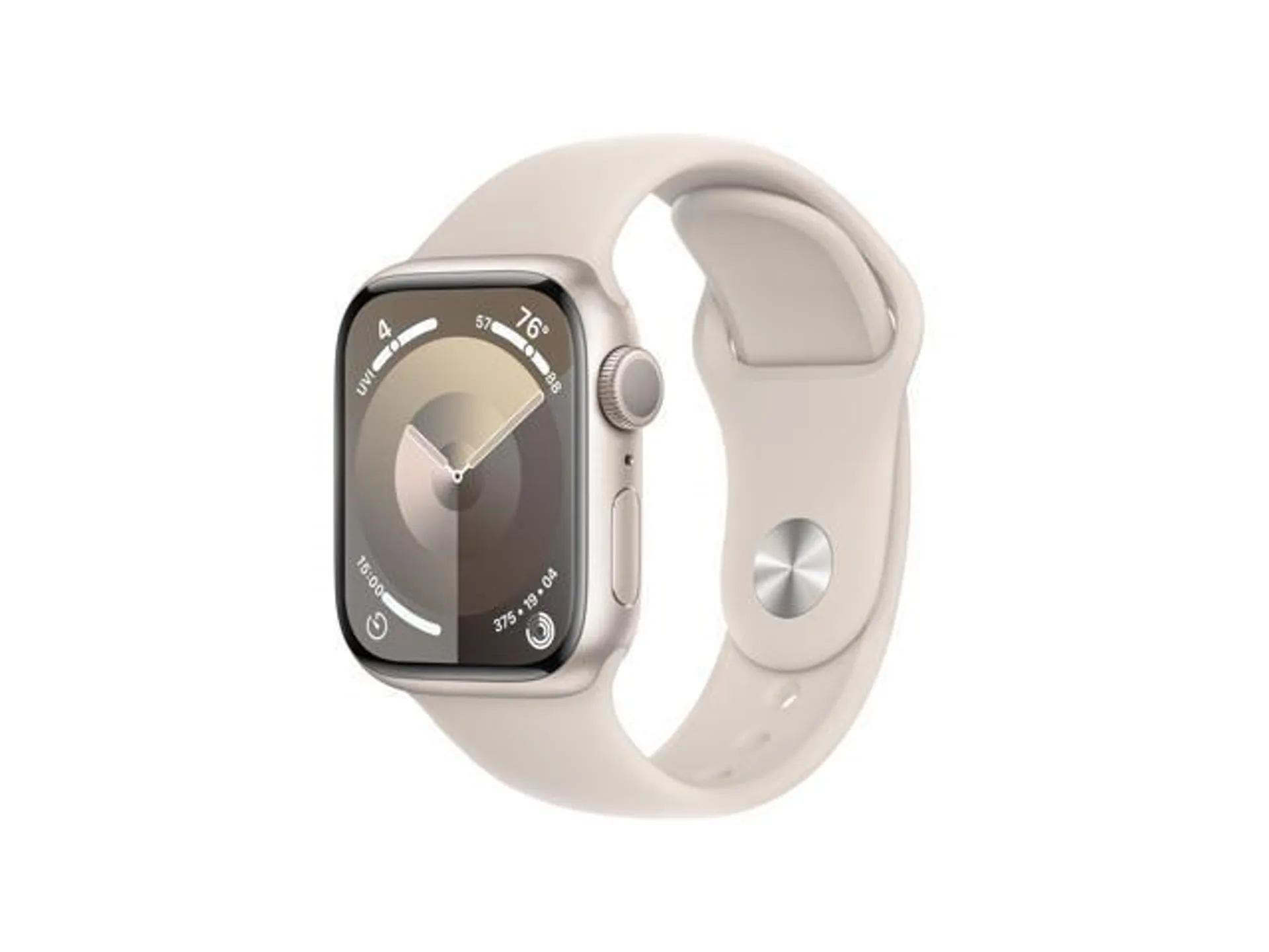 Apple Watch Series 9 [GPS 41mm] Smartwatch with Starlight Aluminum Case with Starlight Sport Band S/M.