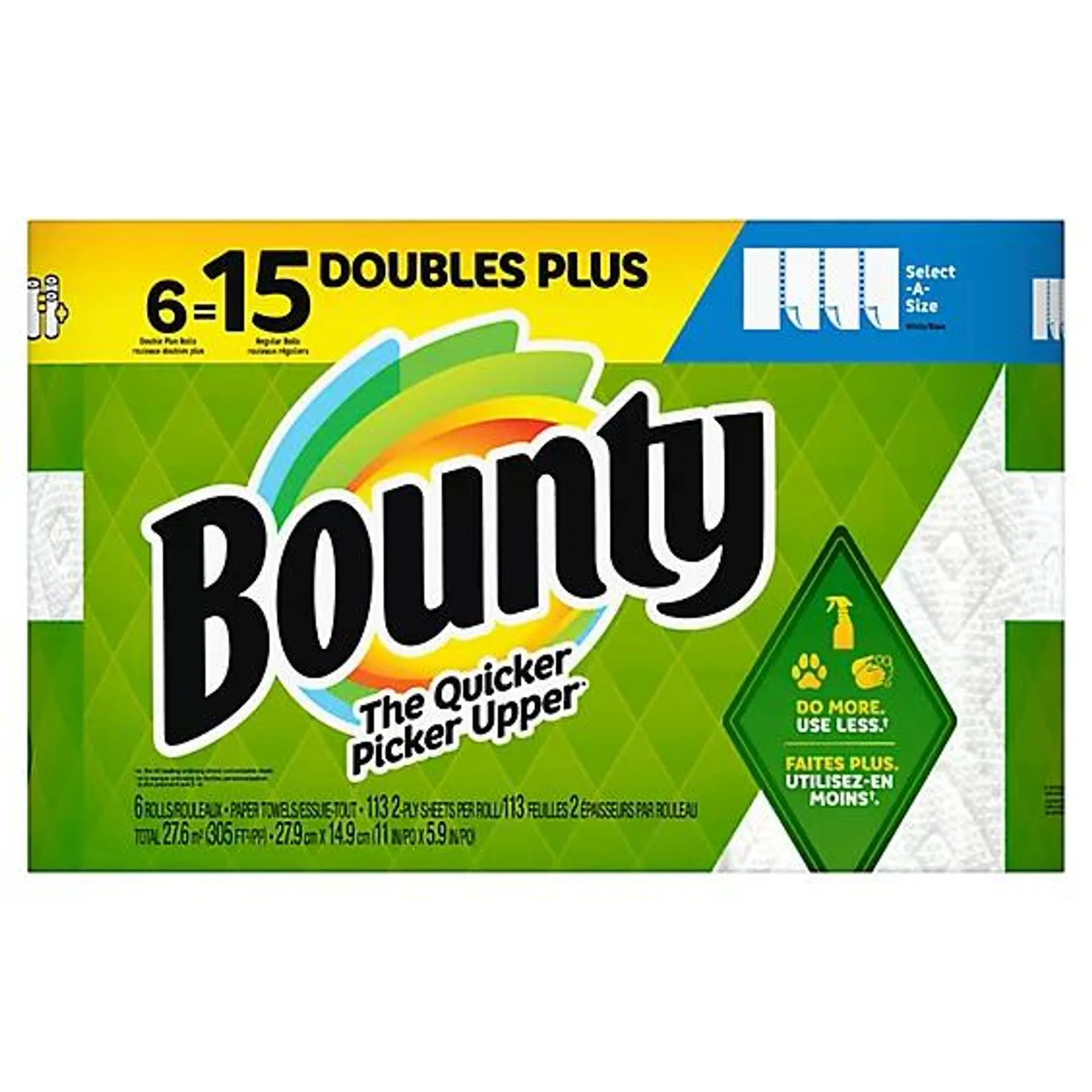 Bounty 6 Double Plus Select A Size White Tissue - 6 Count