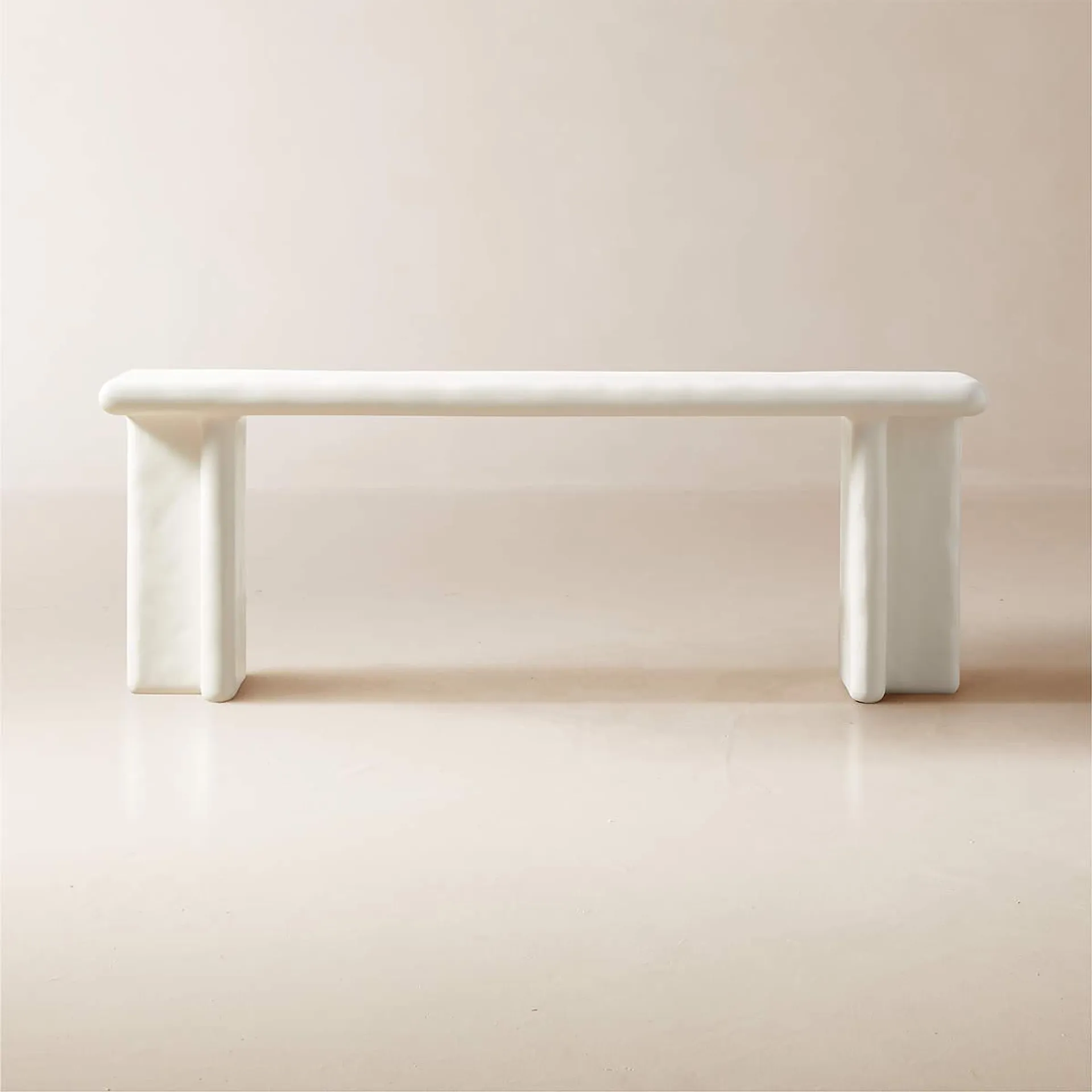 Bodene Ivory Resin Console Table 82"