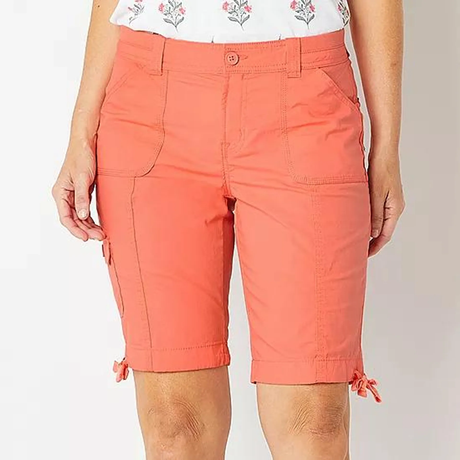 St. John's Bay Womens Mid Rise Cargo Bermuda Short