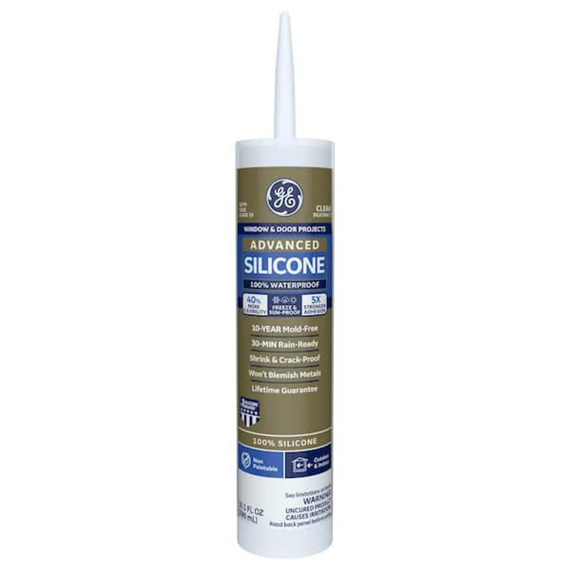 Advanced Silicone 2 Caulk 10.1 oz Window and Door Sealant Clear